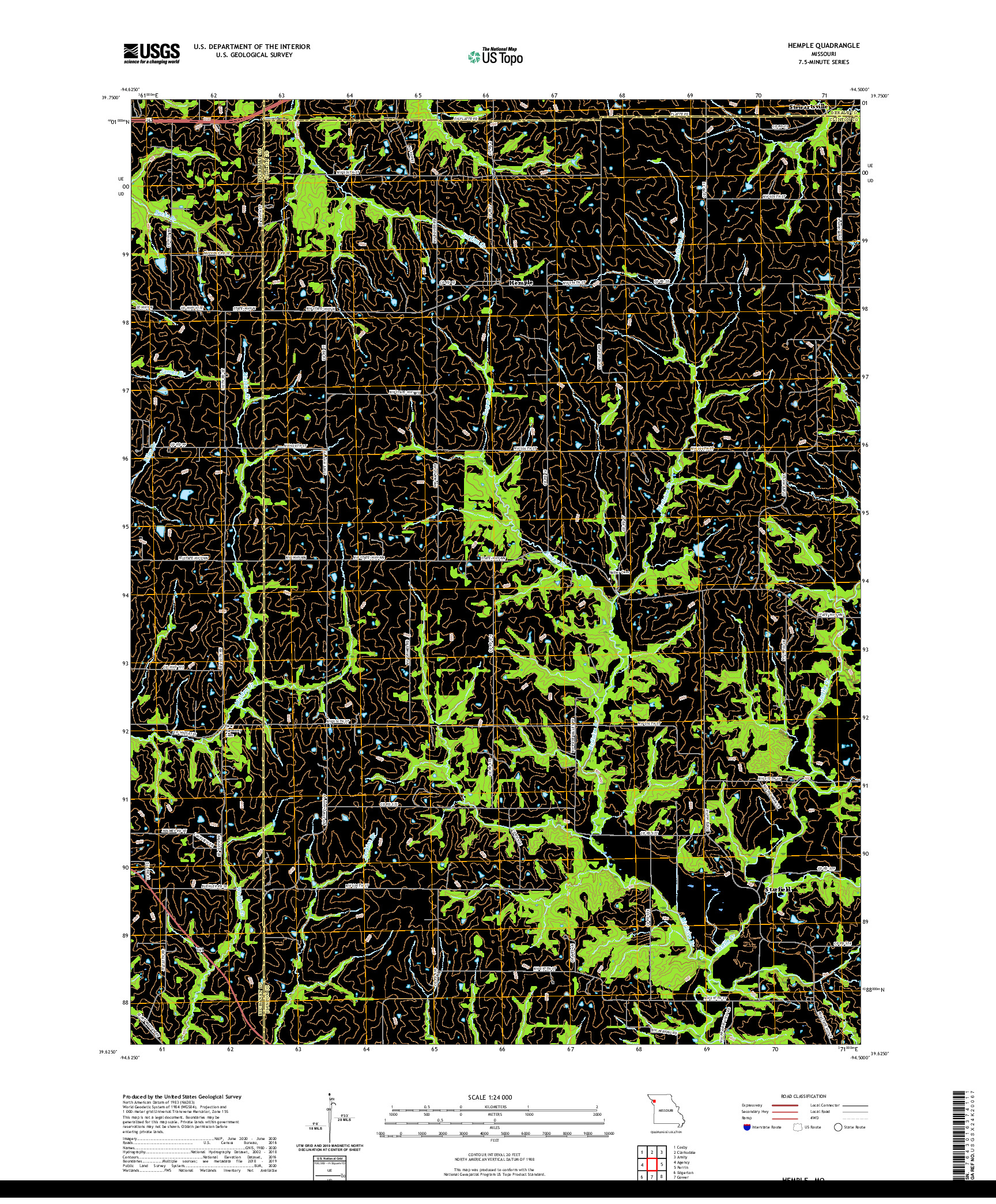 USGS US TOPO 7.5-MINUTE MAP FOR HEMPLE, MO 2021