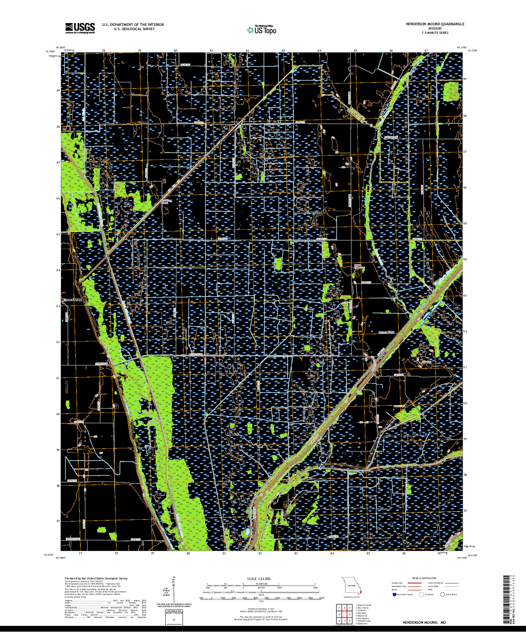 USGS US TOPO 7.5-MINUTE MAP FOR HENDERSON MOUND, MO 2021