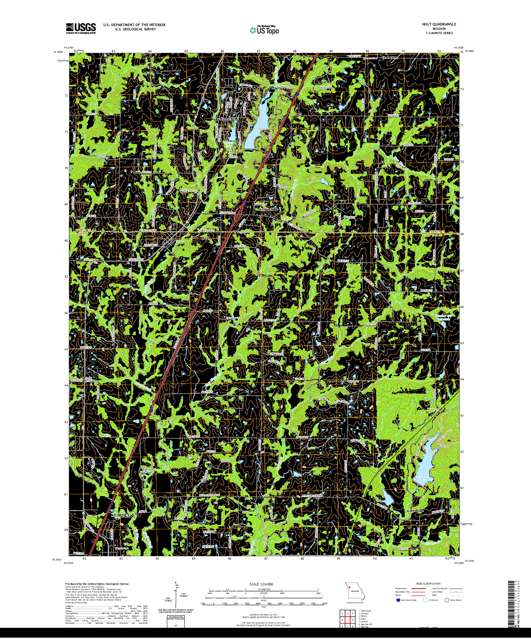 USGS US TOPO 7.5-MINUTE MAP FOR HOLT, MO 2021