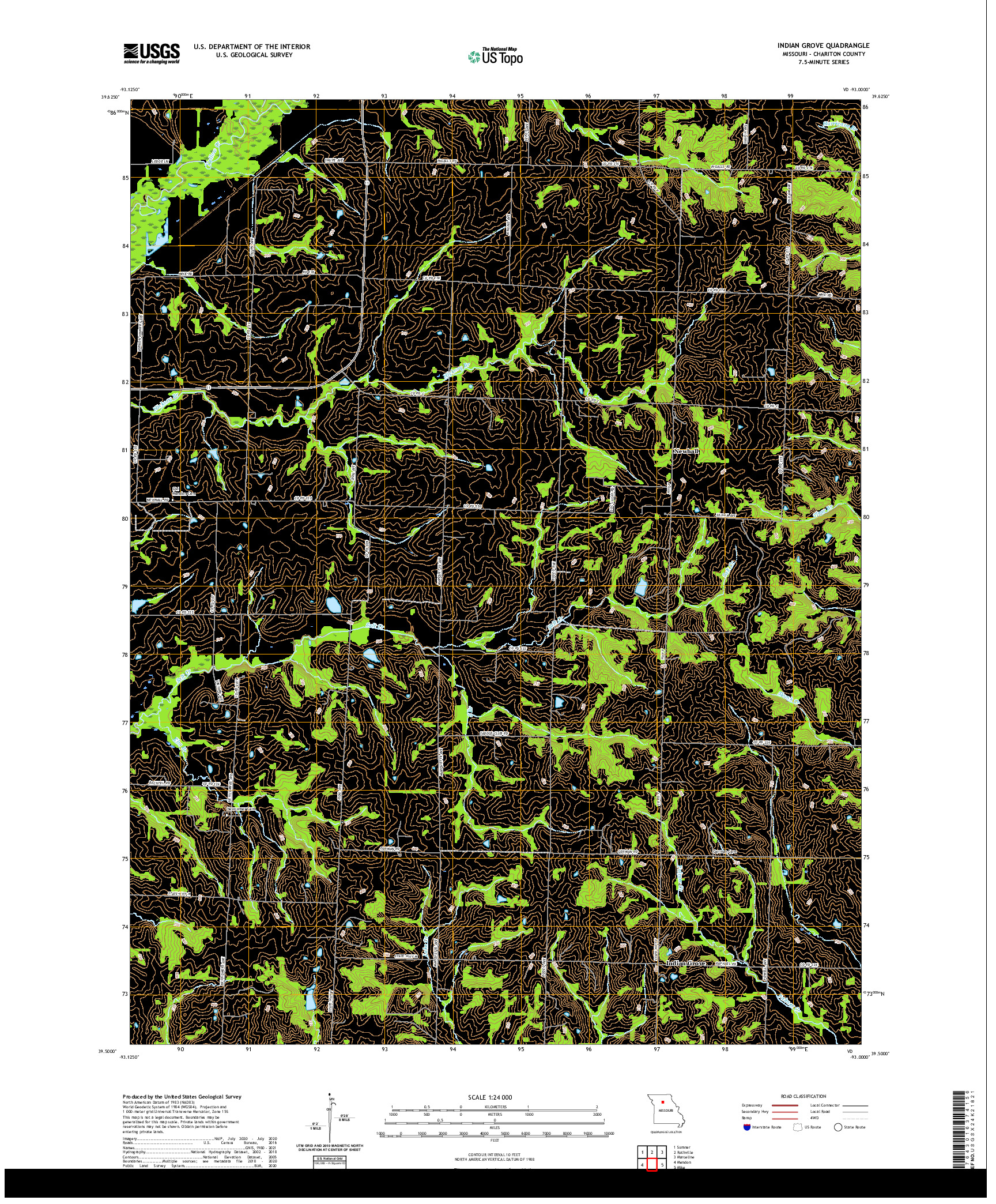 USGS US TOPO 7.5-MINUTE MAP FOR INDIAN GROVE, MO 2021