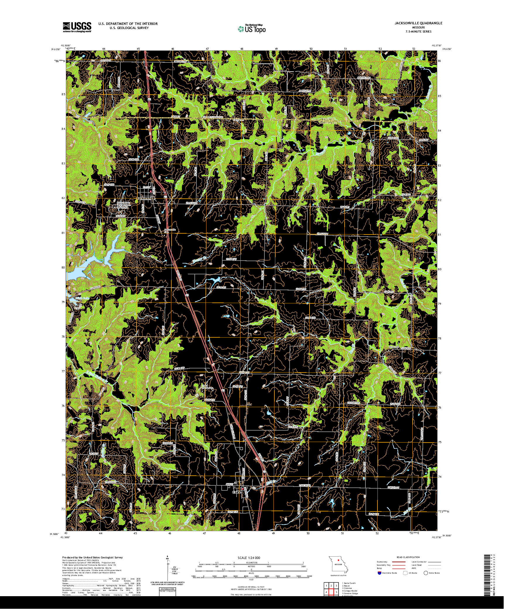 USGS US TOPO 7.5-MINUTE MAP FOR JACKSONVILLE, MO 2021