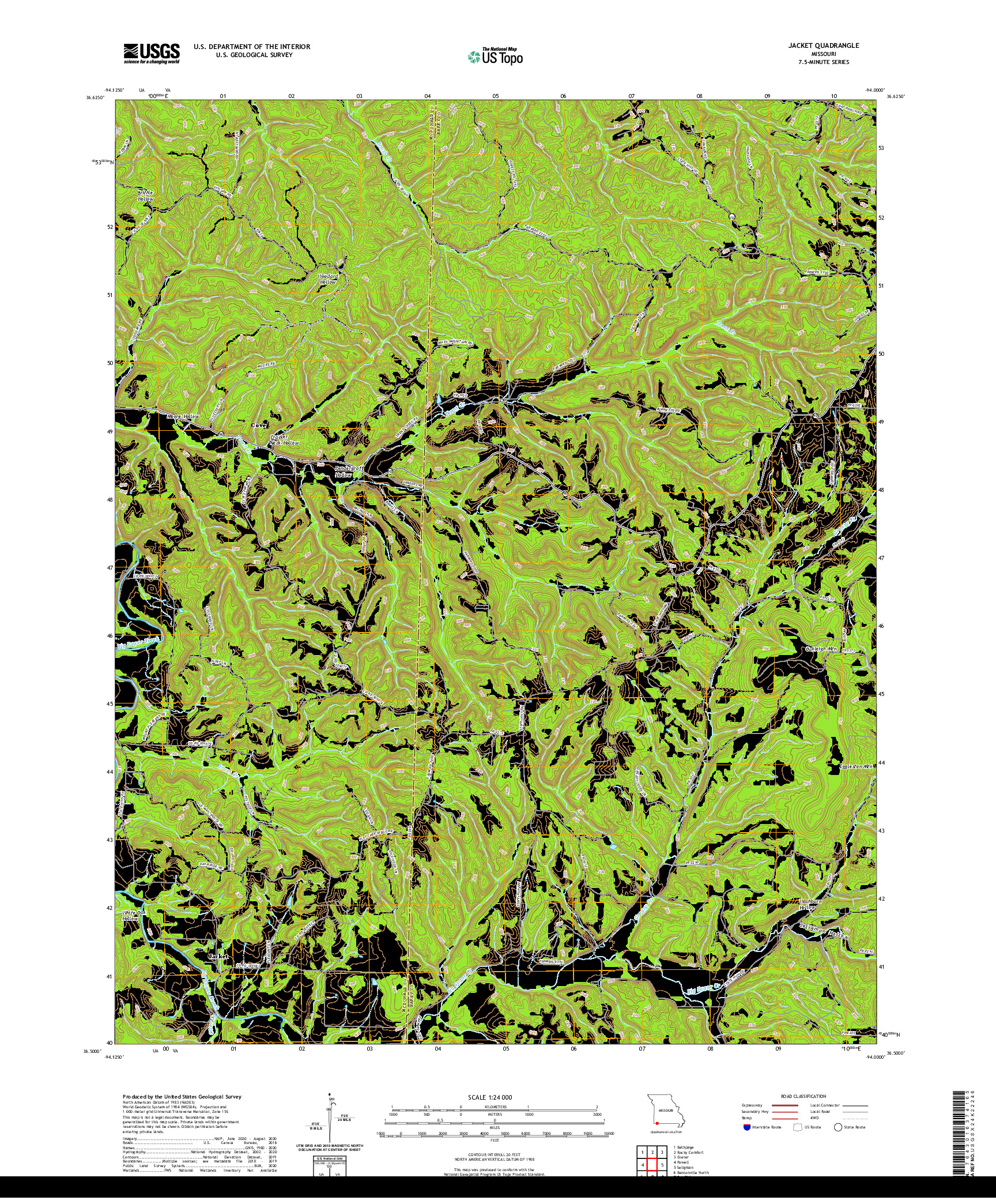 USGS US TOPO 7.5-MINUTE MAP FOR JACKET, MO 2021