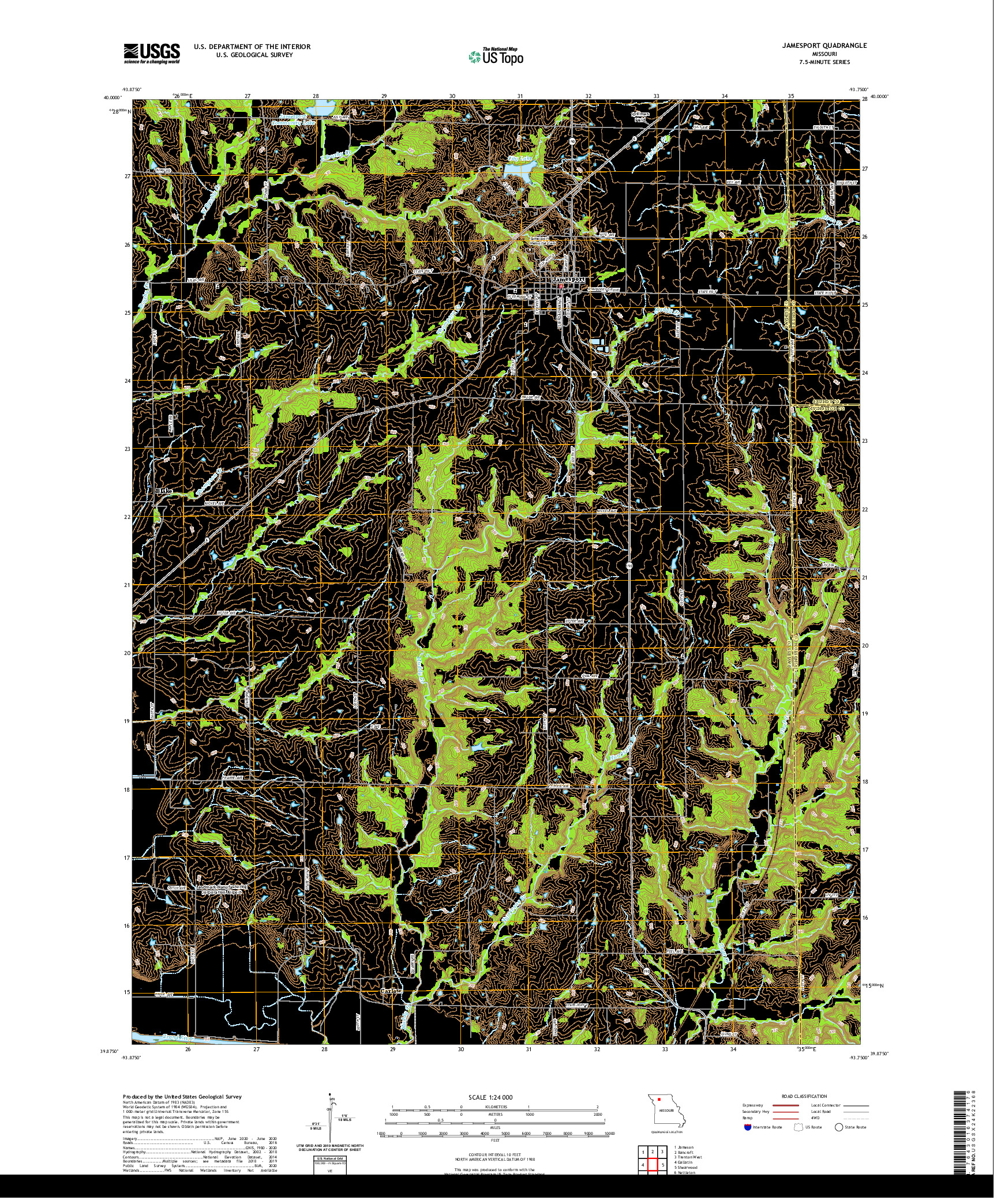 USGS US TOPO 7.5-MINUTE MAP FOR JAMESPORT, MO 2021