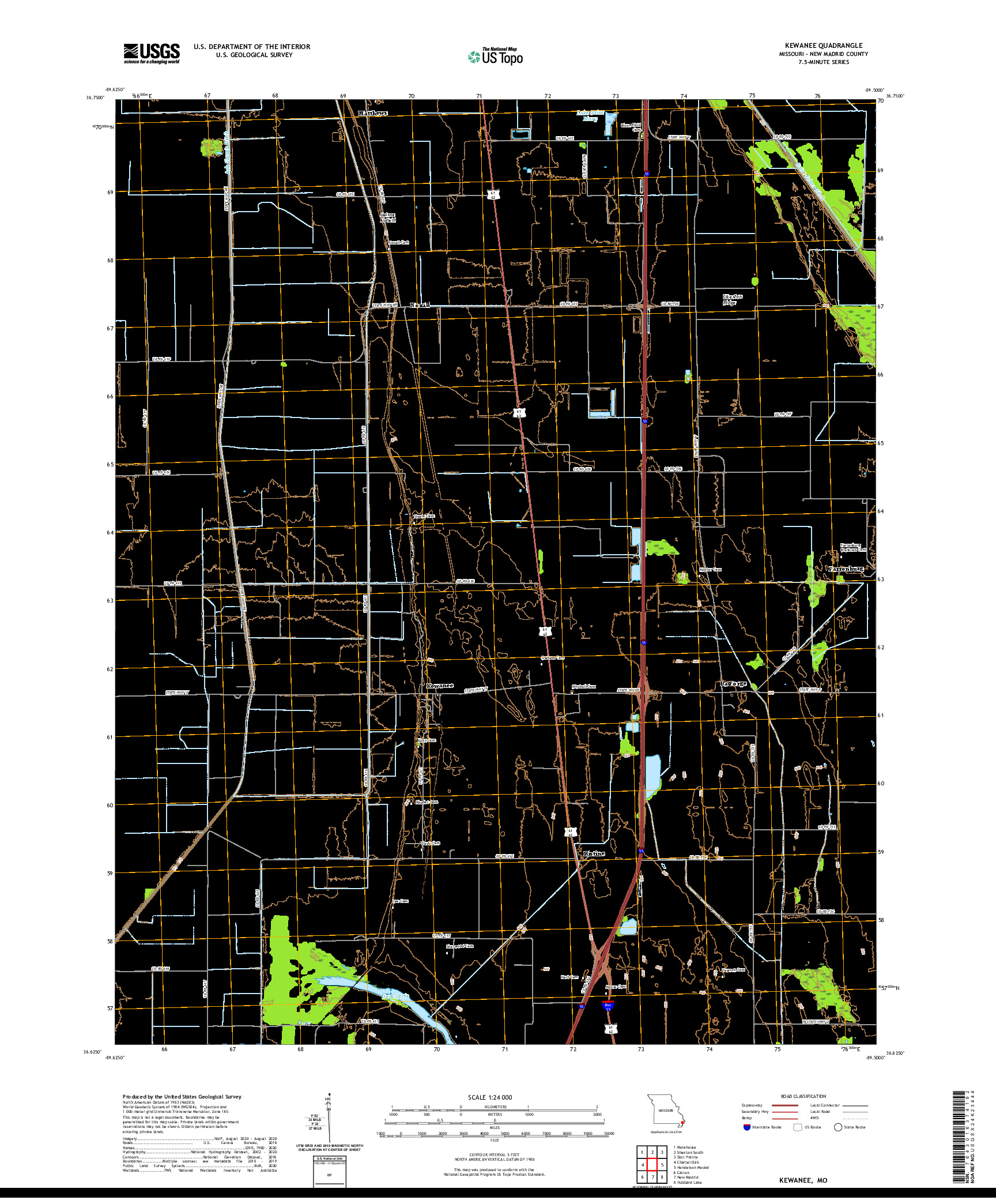 USGS US TOPO 7.5-MINUTE MAP FOR KEWANEE, MO 2021
