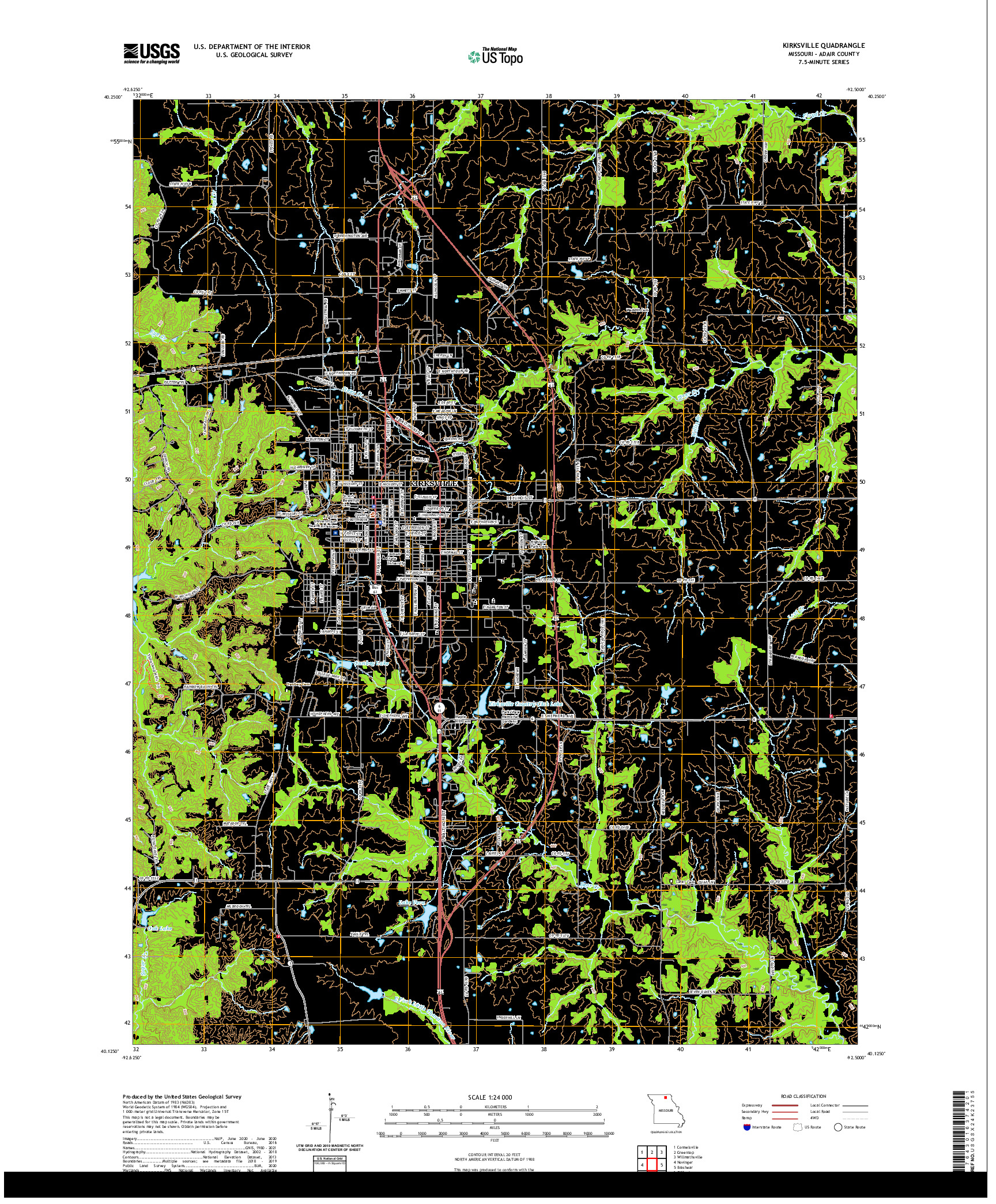 USGS US TOPO 7.5-MINUTE MAP FOR KIRKSVILLE, MO 2021