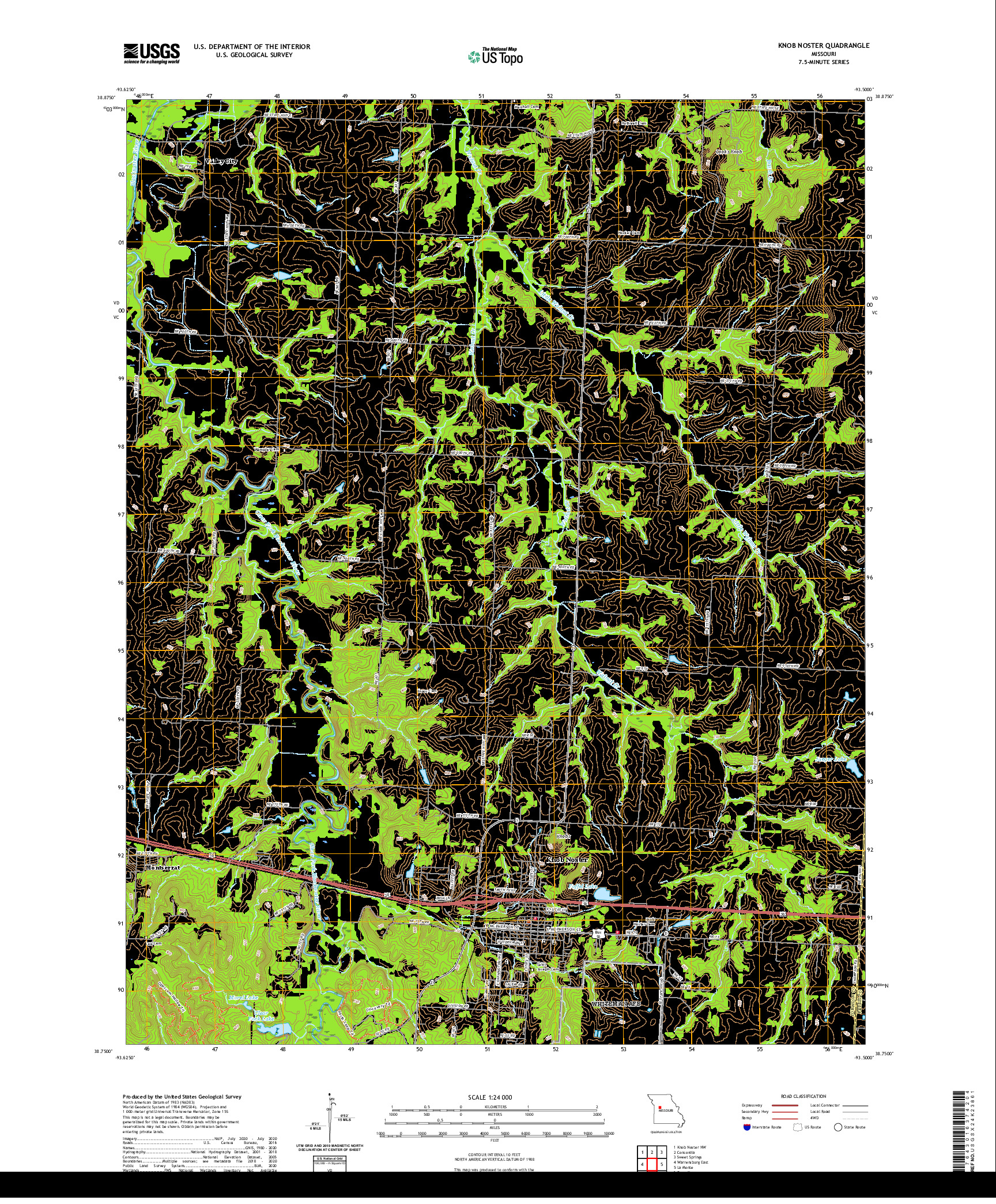 USGS US TOPO 7.5-MINUTE MAP FOR KNOB NOSTER, MO 2021