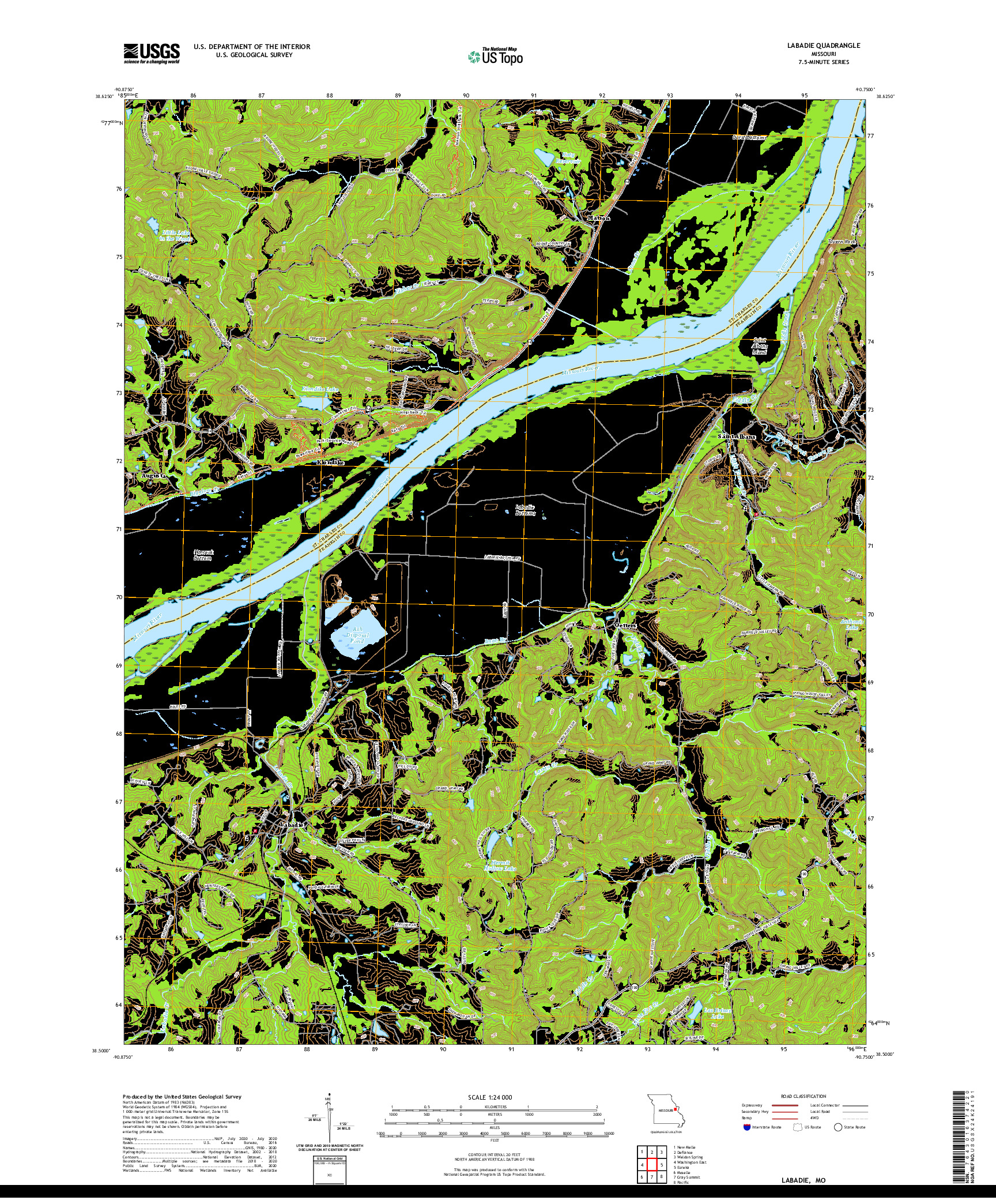 USGS US TOPO 7.5-MINUTE MAP FOR LABADIE, MO 2021