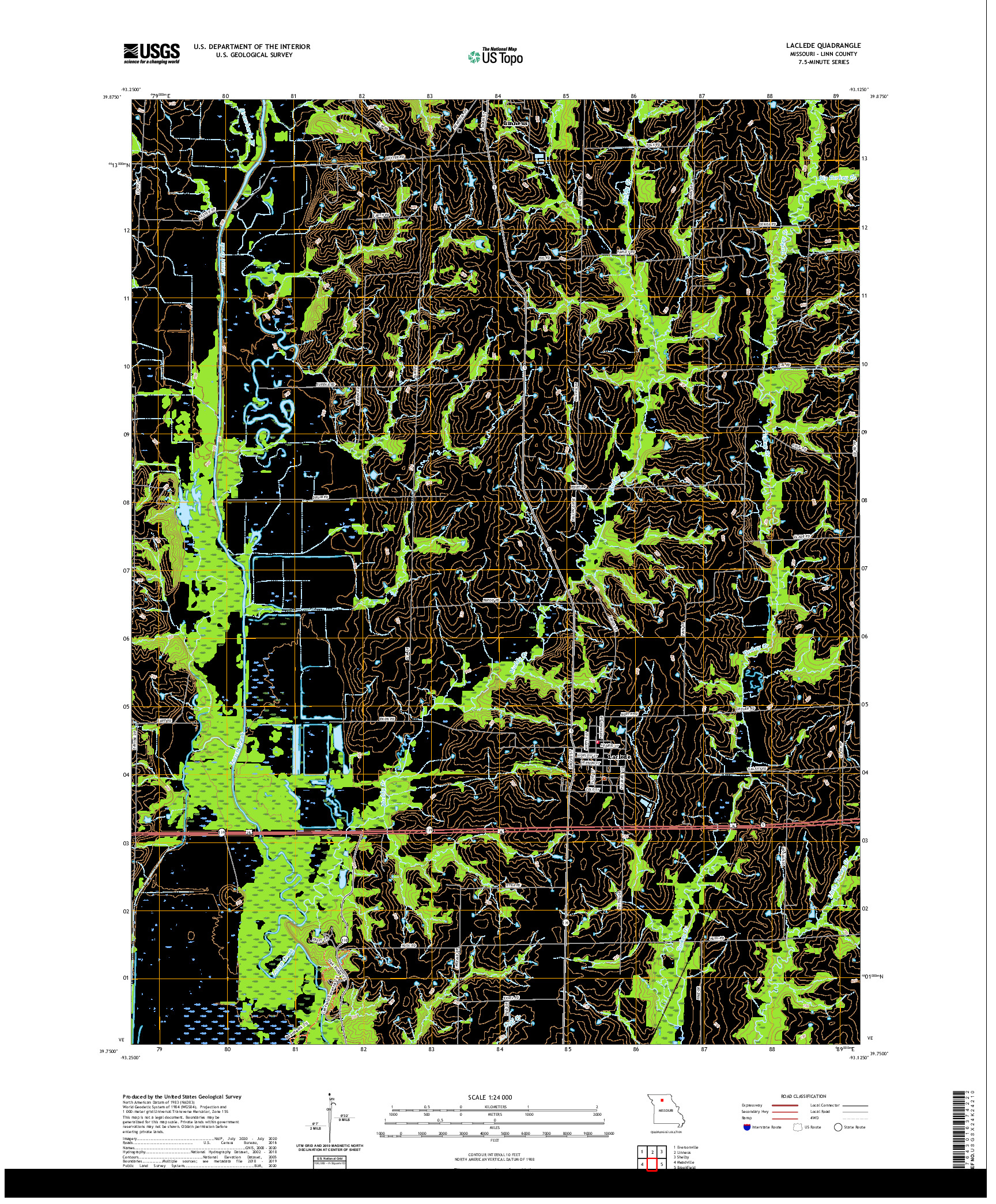 USGS US TOPO 7.5-MINUTE MAP FOR LACLEDE, MO 2021