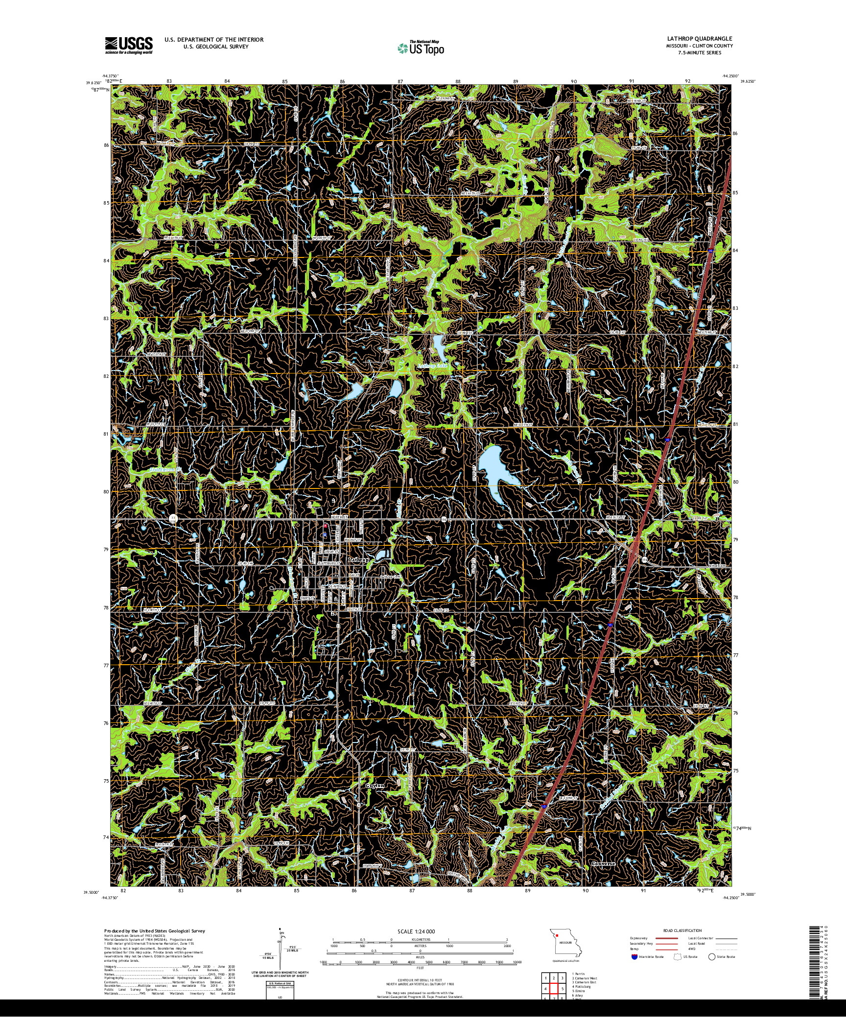 USGS US TOPO 7.5-MINUTE MAP FOR LATHROP, MO 2021