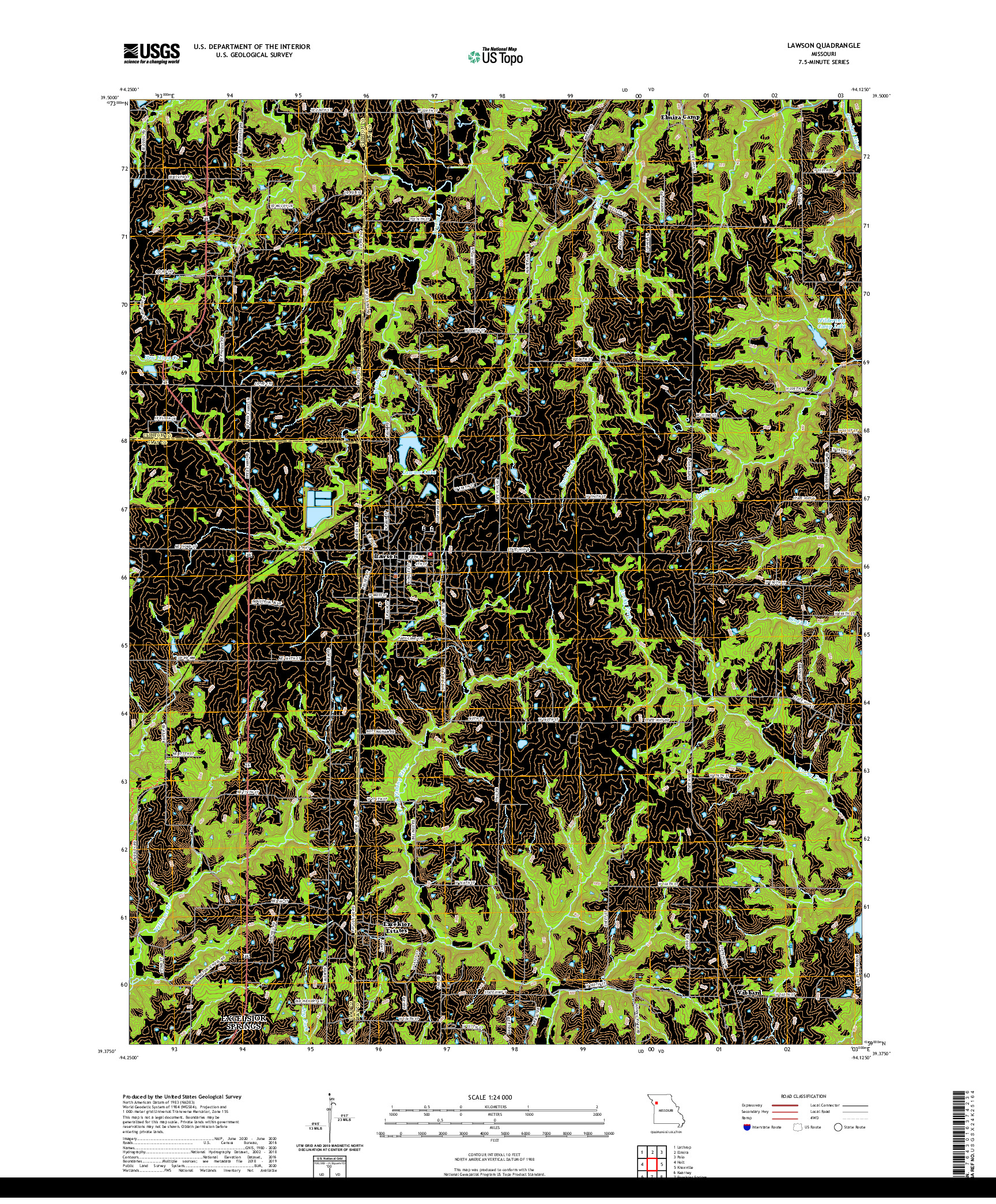 USGS US TOPO 7.5-MINUTE MAP FOR LAWSON, MO 2021