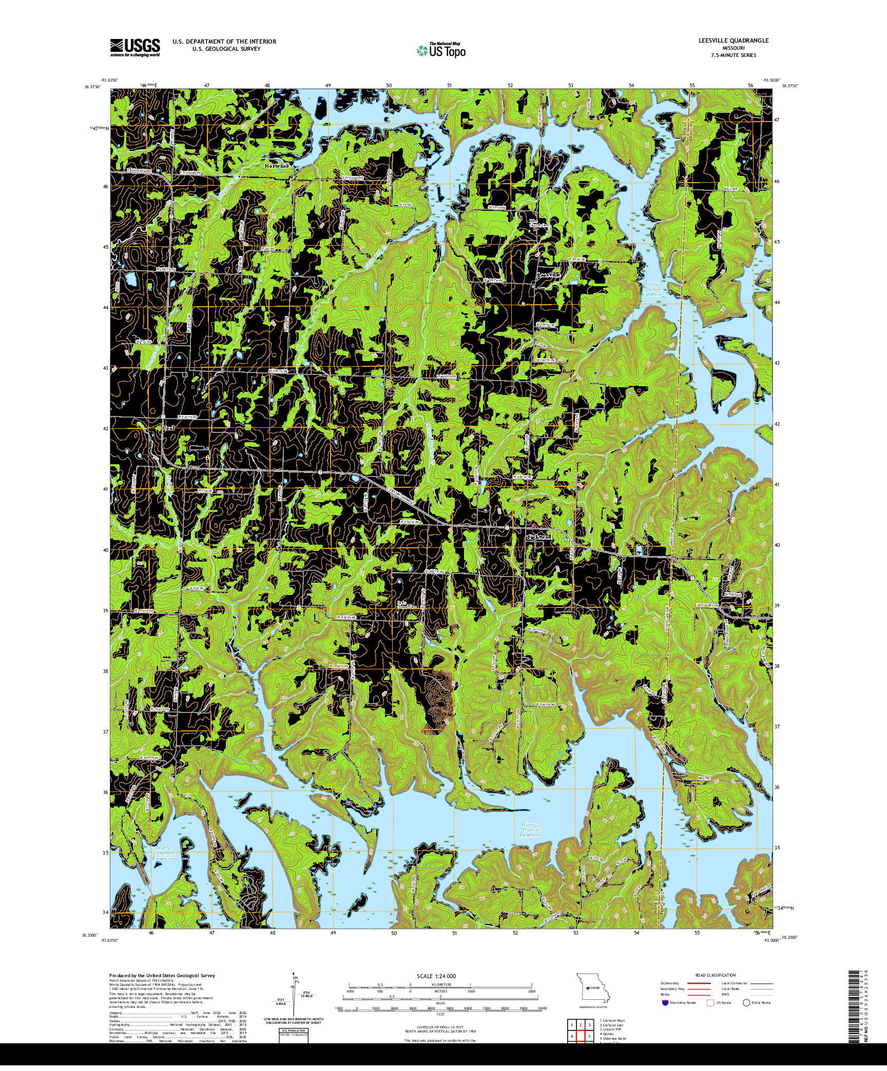 USGS US TOPO 7.5-MINUTE MAP FOR LEESVILLE, MO 2021