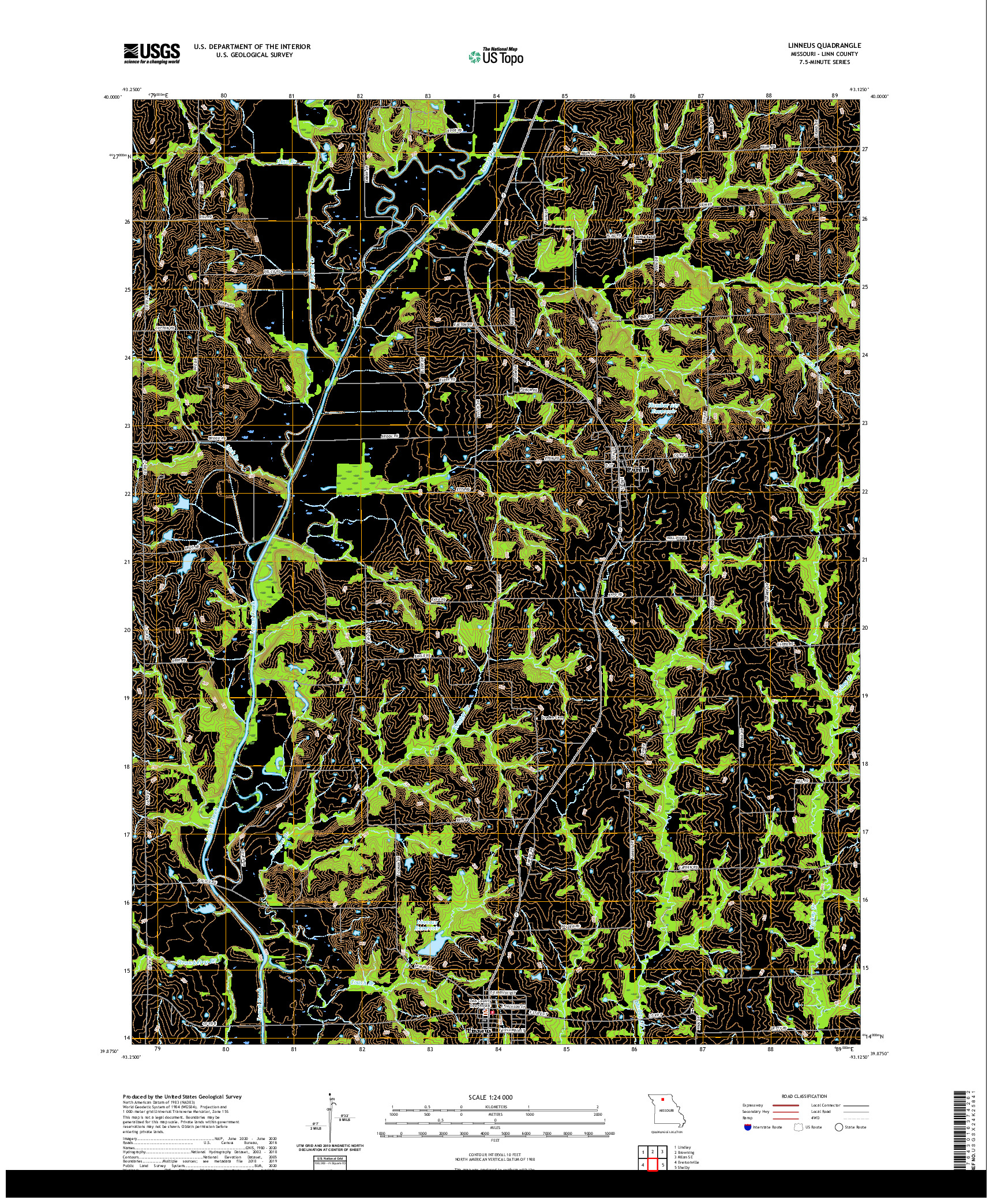 USGS US TOPO 7.5-MINUTE MAP FOR LINNEUS, MO 2021