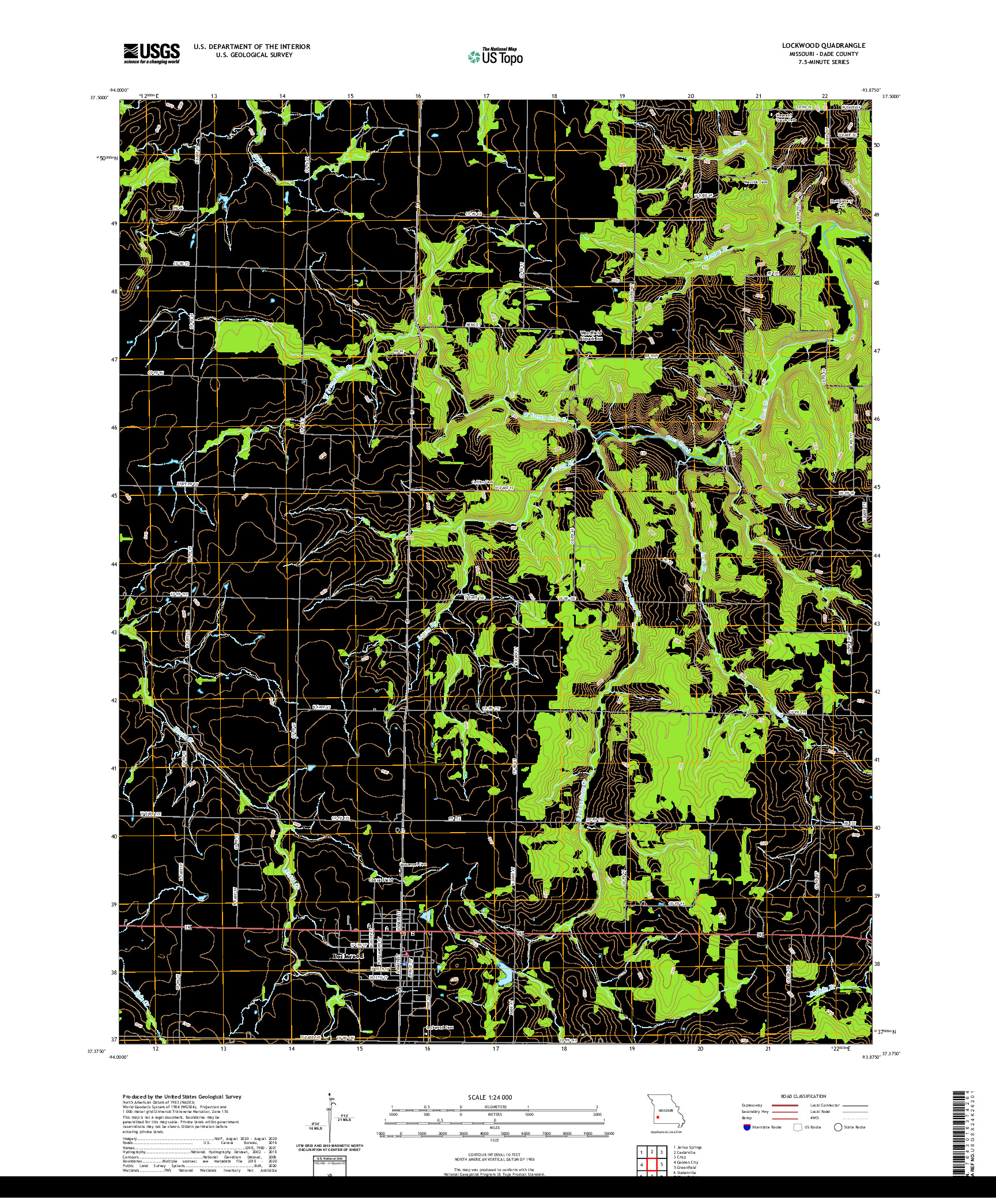 USGS US TOPO 7.5-MINUTE MAP FOR LOCKWOOD, MO 2021