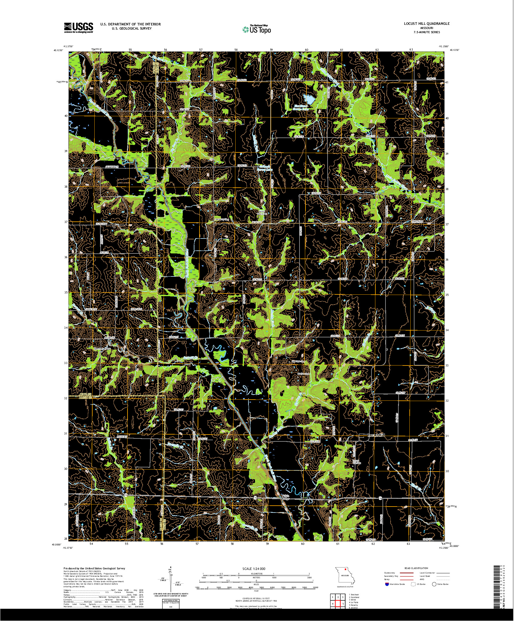 USGS US TOPO 7.5-MINUTE MAP FOR LOCUST HILL, MO 2021