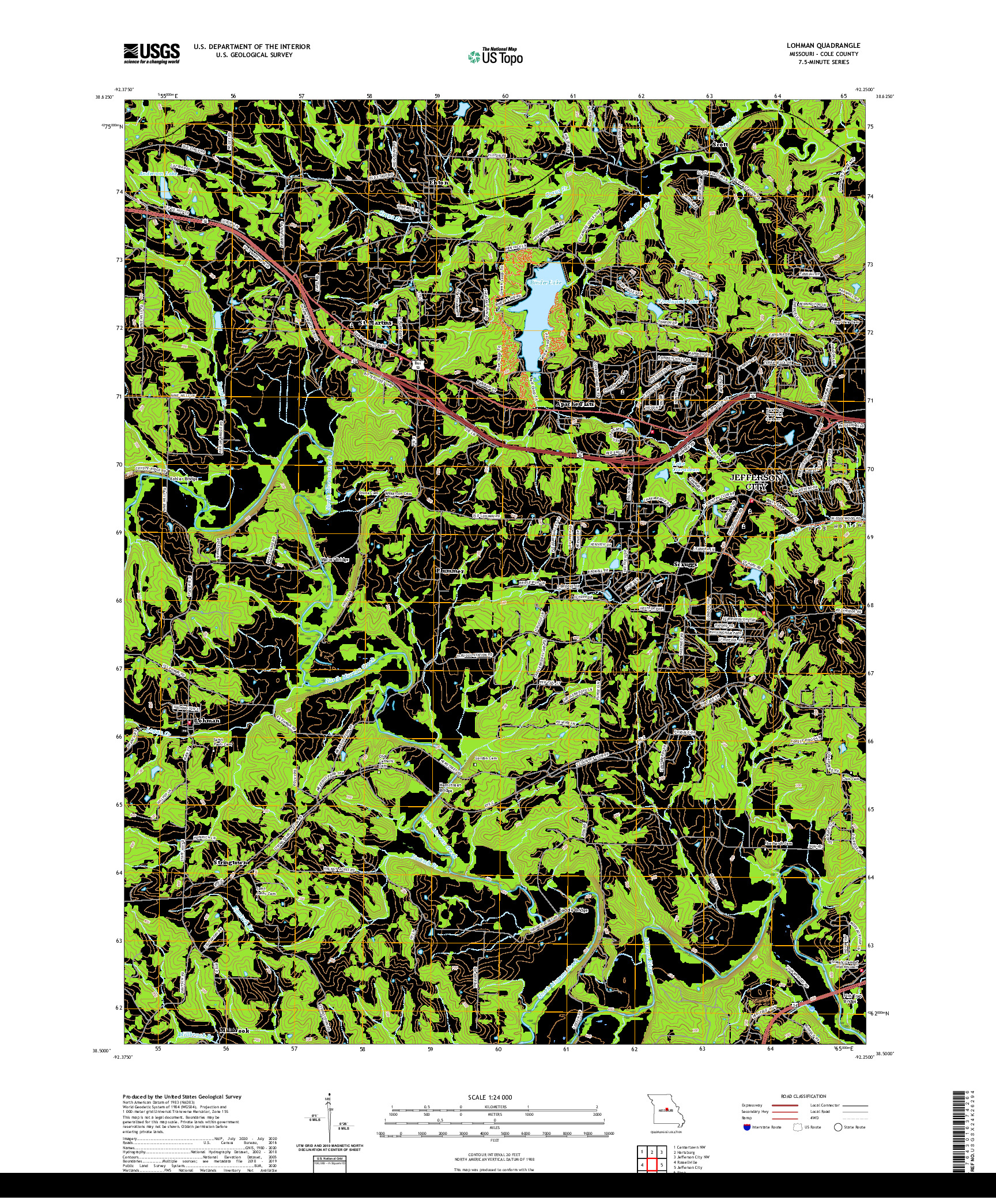 USGS US TOPO 7.5-MINUTE MAP FOR LOHMAN, MO 2021