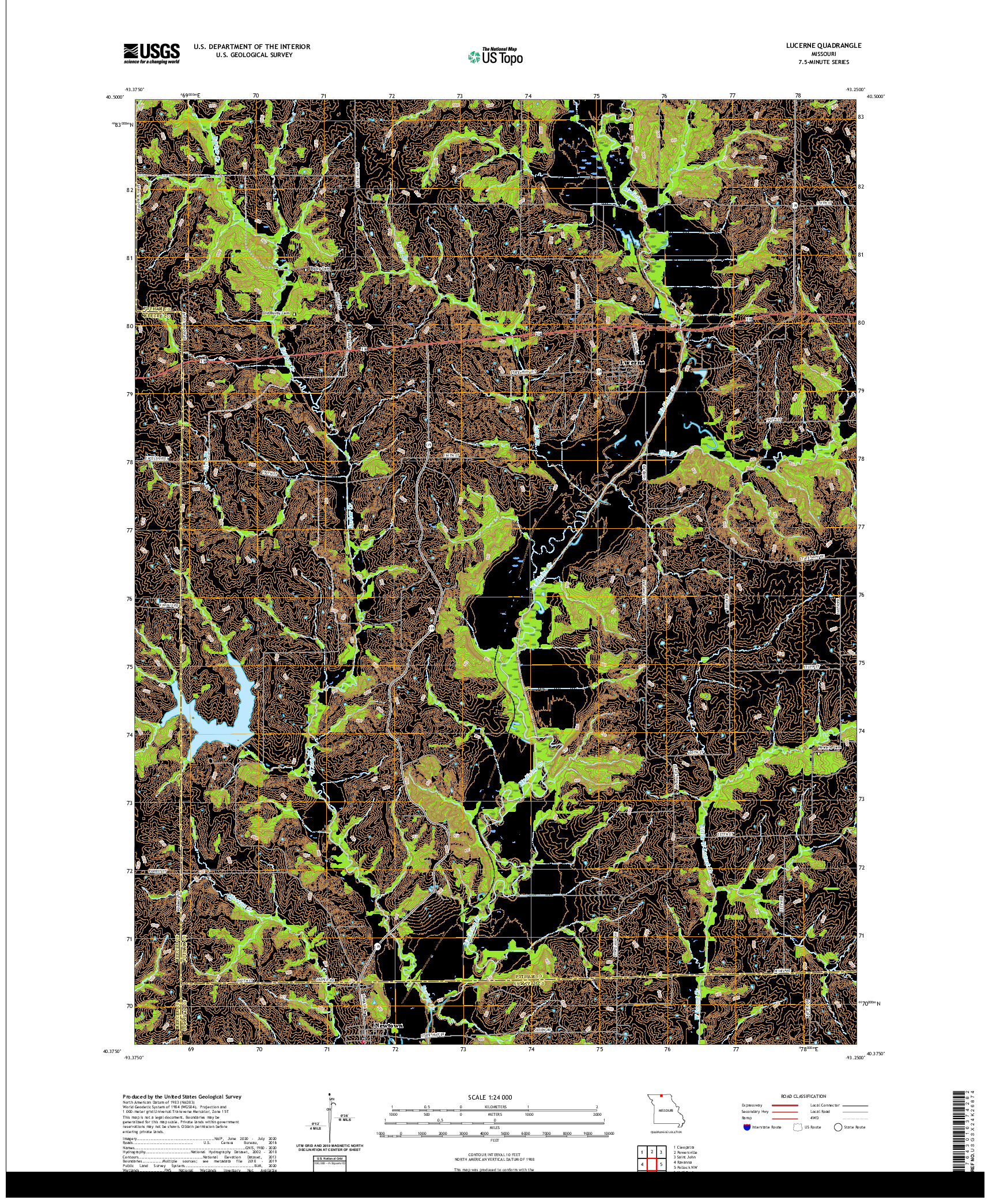 USGS US TOPO 7.5-MINUTE MAP FOR LUCERNE, MO 2021