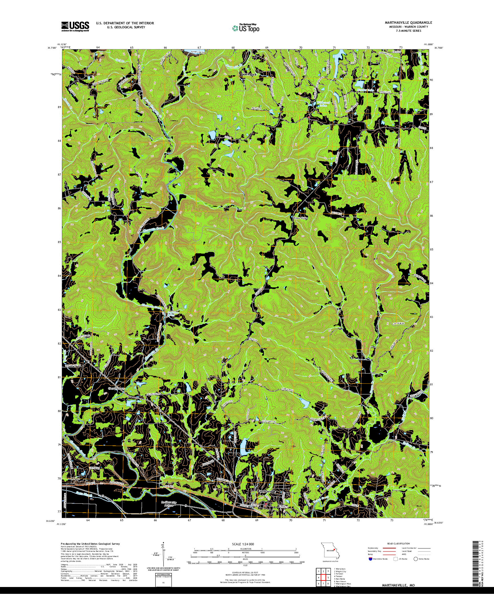 USGS US TOPO 7.5-MINUTE MAP FOR MARTHASVILLE, MO 2021