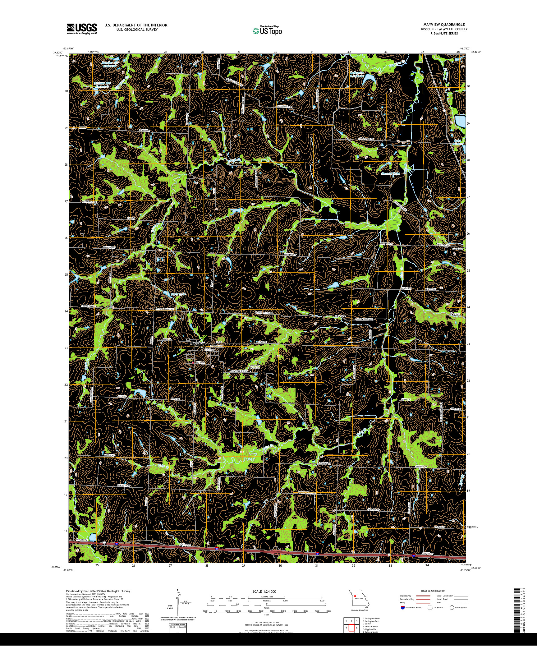 USGS US TOPO 7.5-MINUTE MAP FOR MAYVIEW, MO 2021
