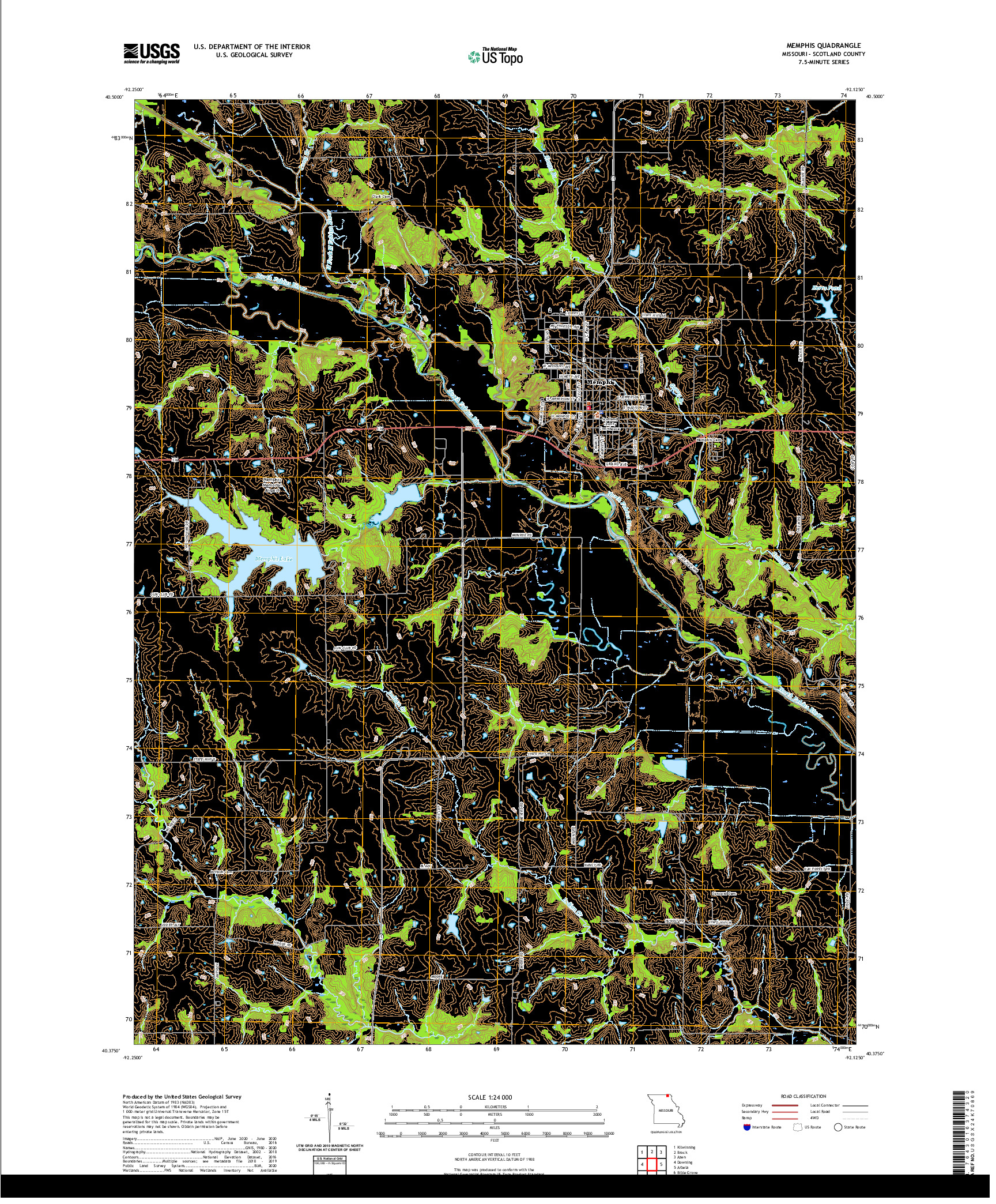 USGS US TOPO 7.5-MINUTE MAP FOR MEMPHIS, MO 2021