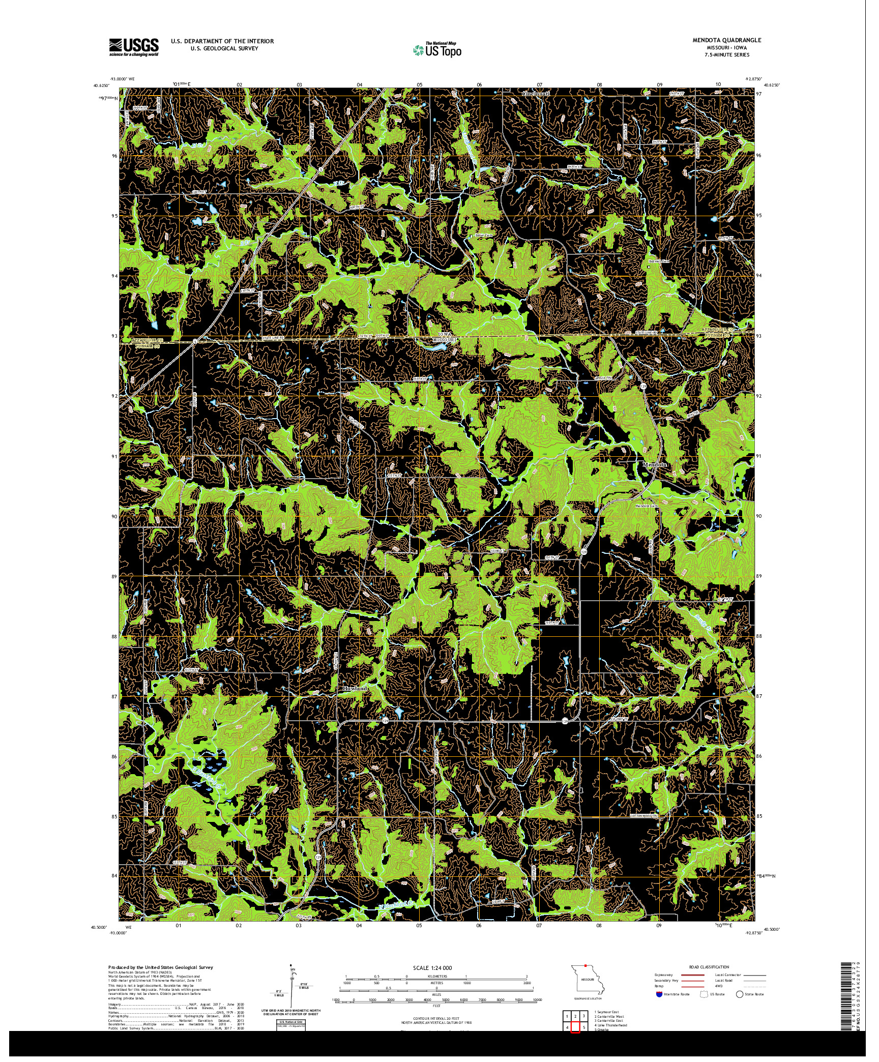 USGS US TOPO 7.5-MINUTE MAP FOR MENDOTA, MO,IA 2021