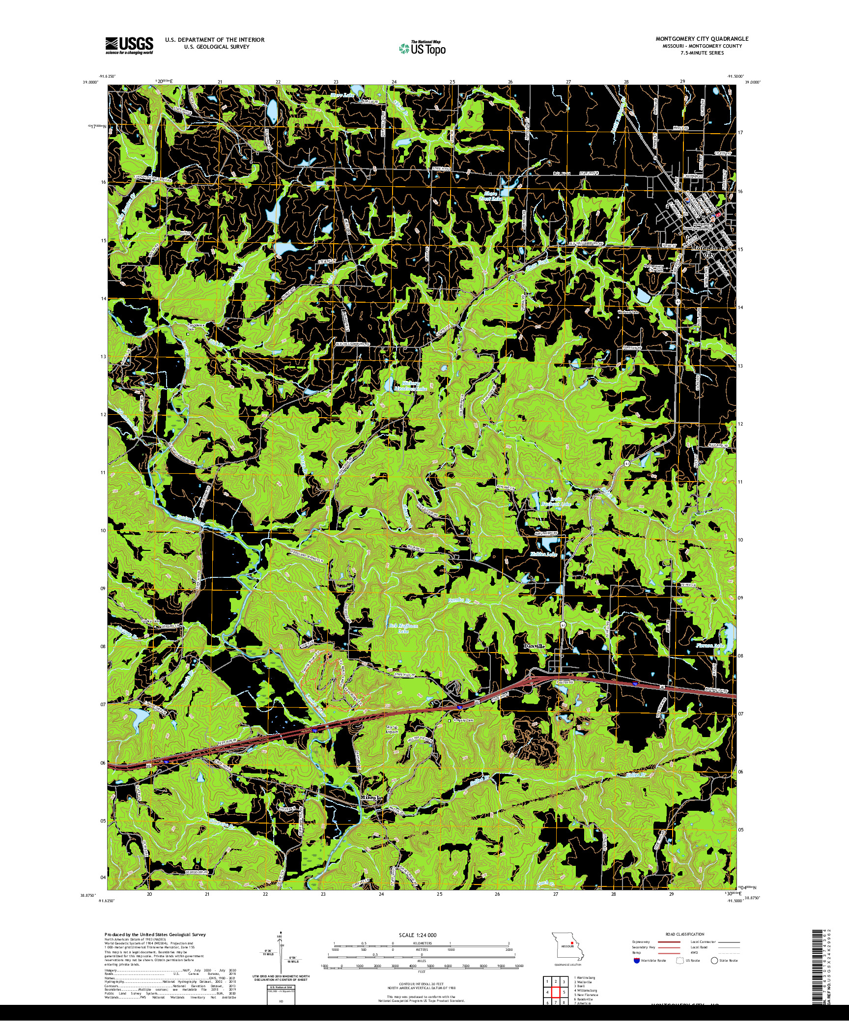 USGS US TOPO 7.5-MINUTE MAP FOR MONTGOMERY CITY, MO 2021