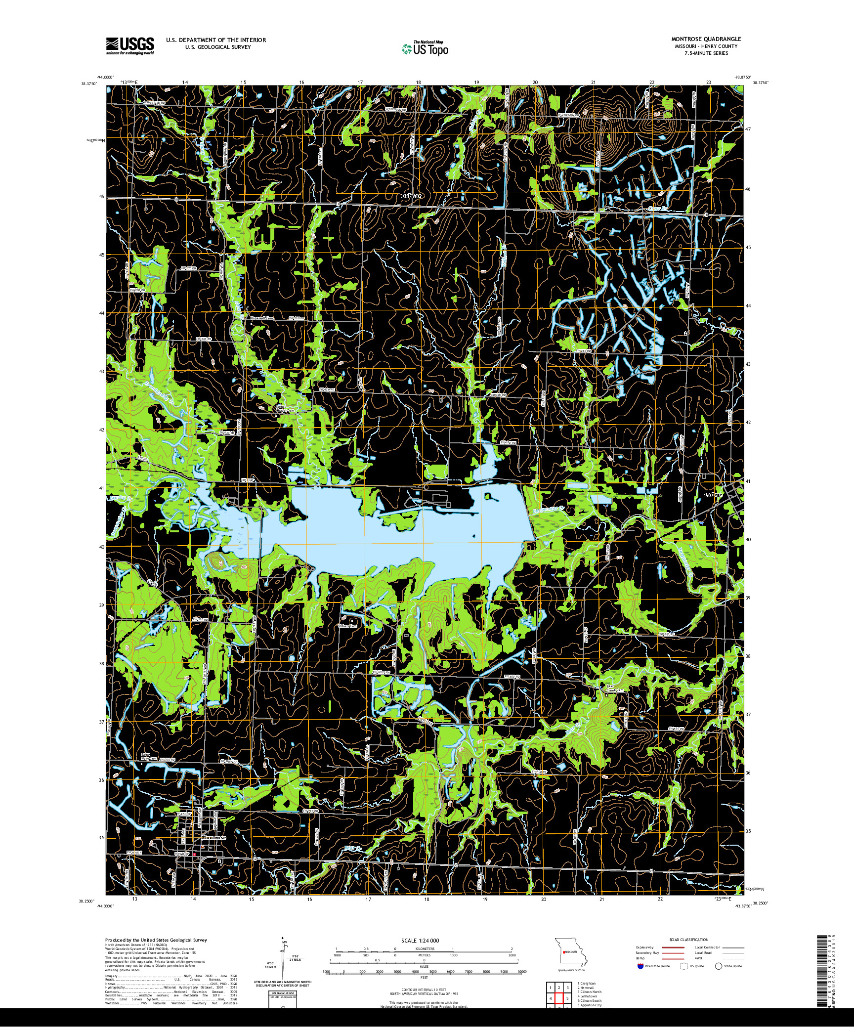 USGS US TOPO 7.5-MINUTE MAP FOR MONTROSE, MO 2021