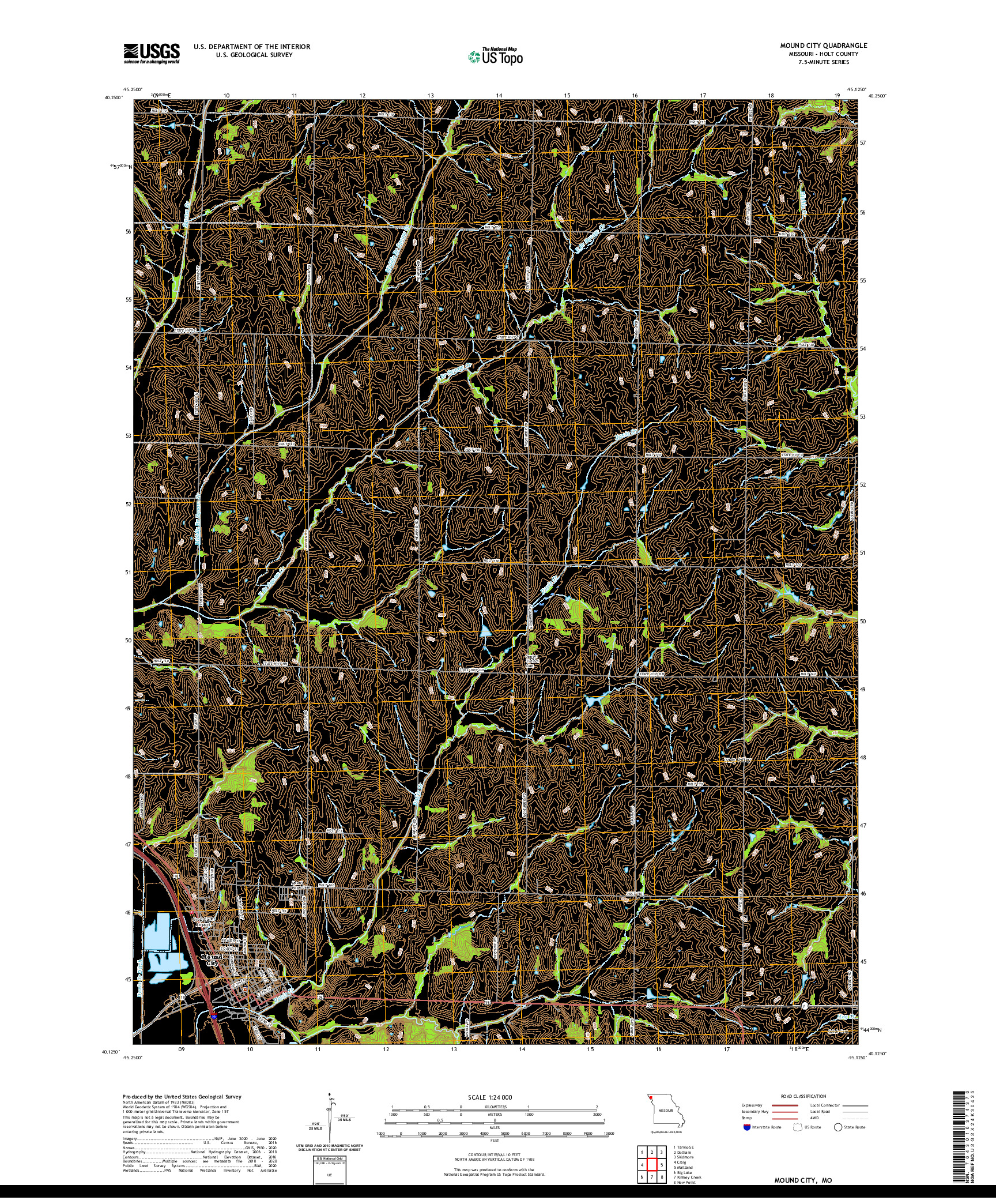 USGS US TOPO 7.5-MINUTE MAP FOR MOUND CITY, MO 2021