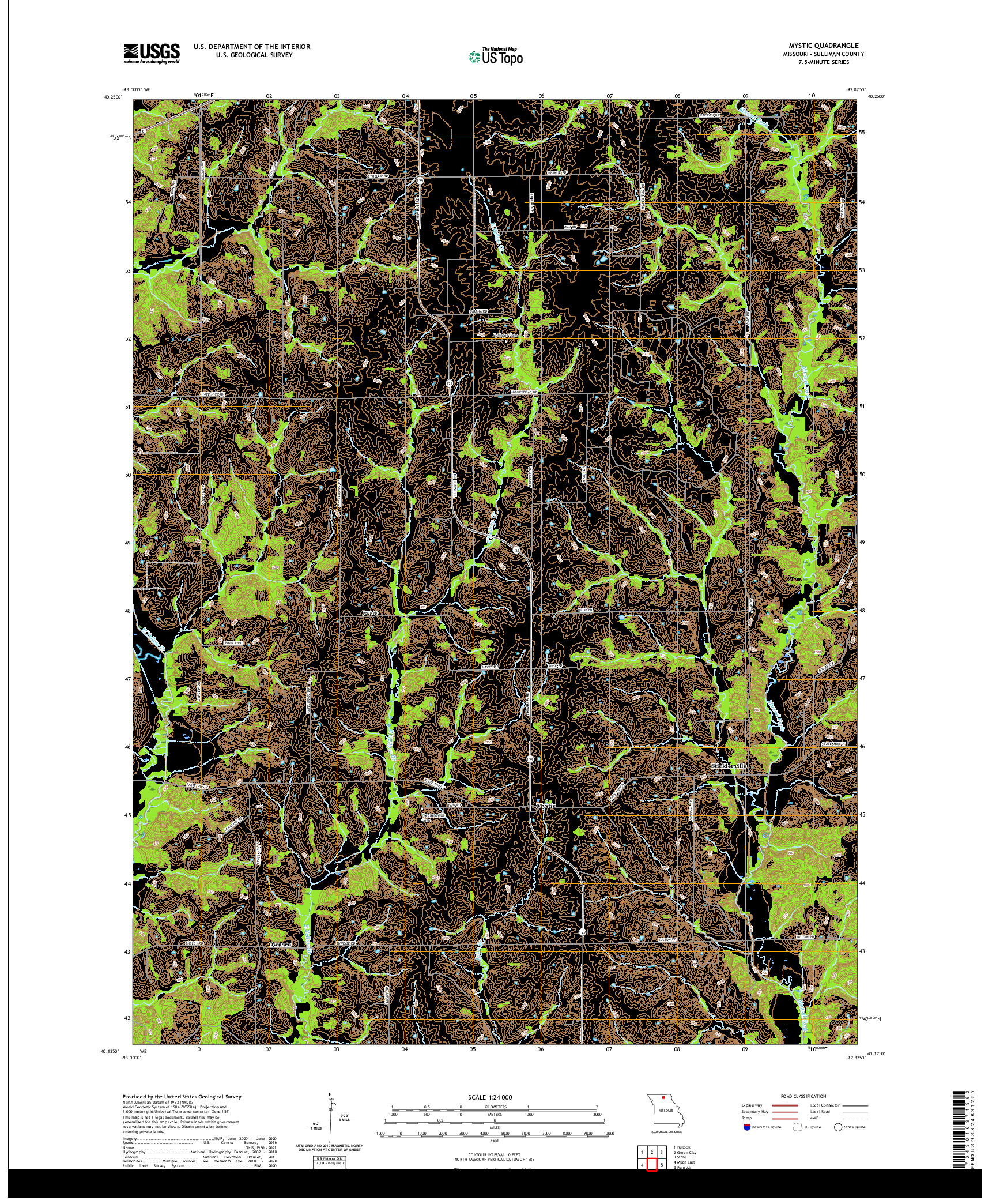 USGS US TOPO 7.5-MINUTE MAP FOR MYSTIC, MO 2021