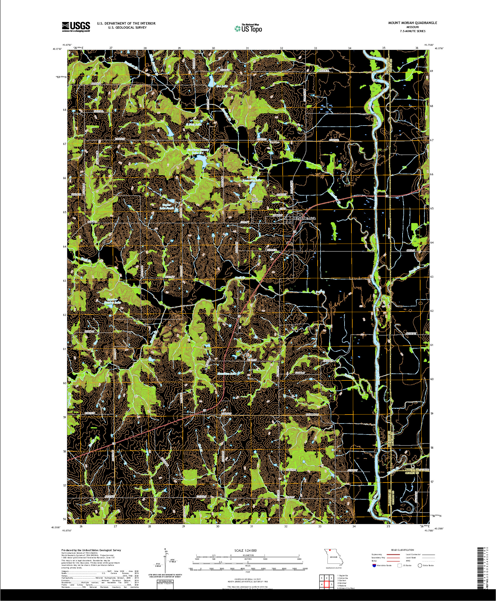 USGS US TOPO 7.5-MINUTE MAP FOR MOUNT MORIAH, MO 2021
