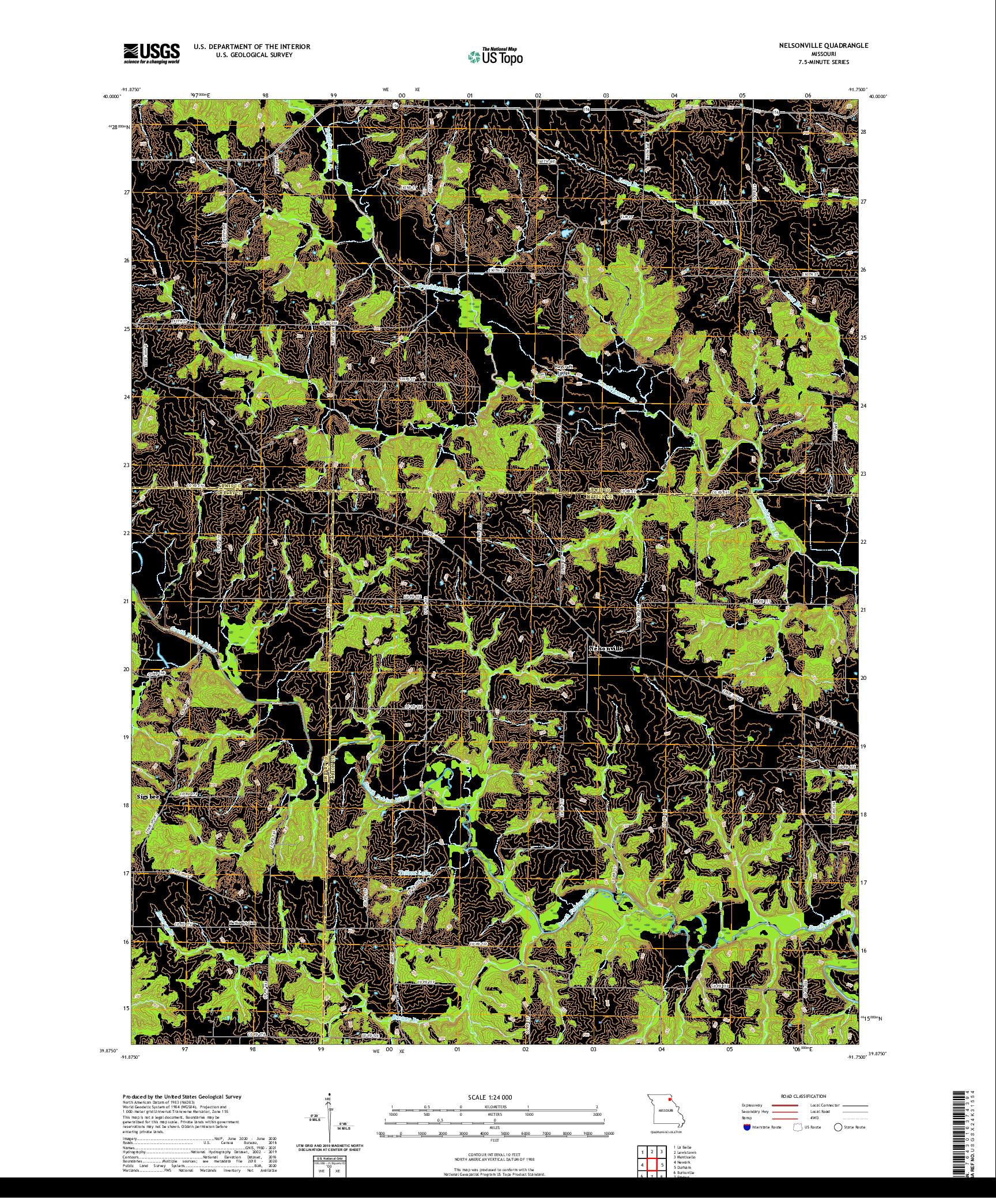 USGS US TOPO 7.5-MINUTE MAP FOR NELSONVILLE, MO 2021