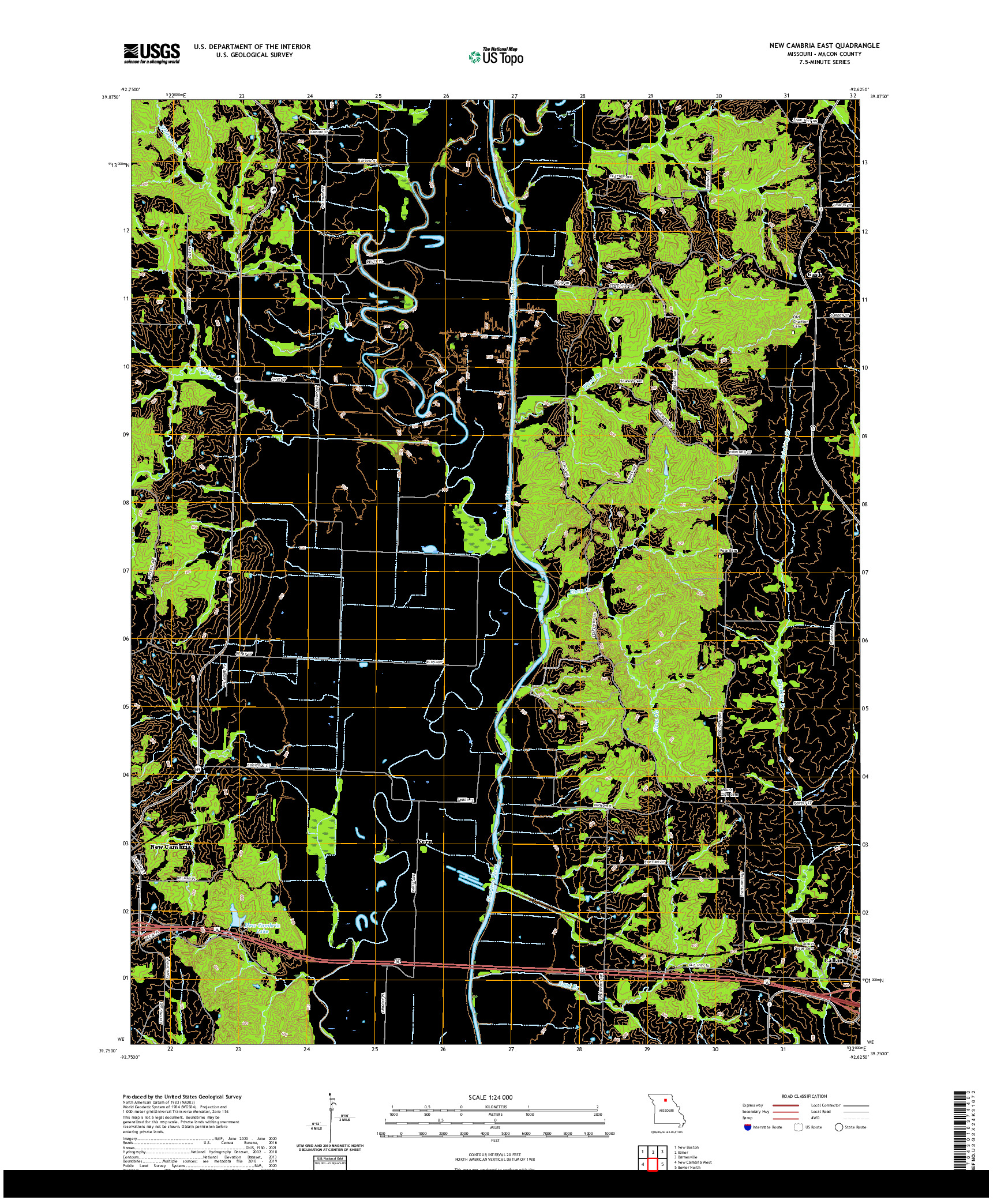 USGS US TOPO 7.5-MINUTE MAP FOR NEW CAMBRIA EAST, MO 2021