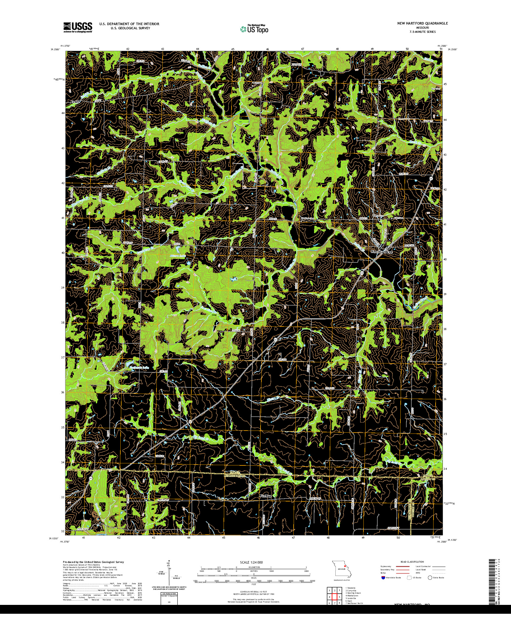 USGS US TOPO 7.5-MINUTE MAP FOR NEW HARTFORD, MO 2021