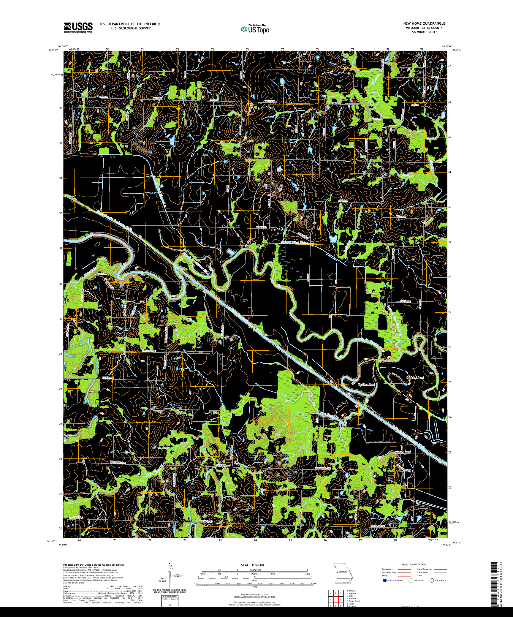 USGS US TOPO 7.5-MINUTE MAP FOR NEW HOME, MO 2021