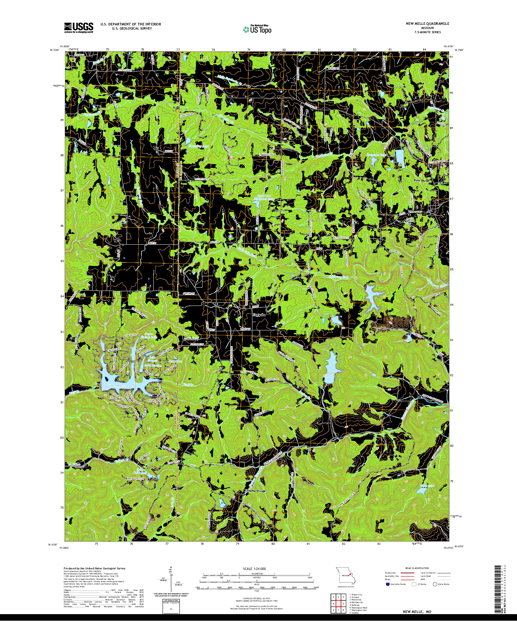 USGS US TOPO 7.5-MINUTE MAP FOR NEW MELLE, MO 2021