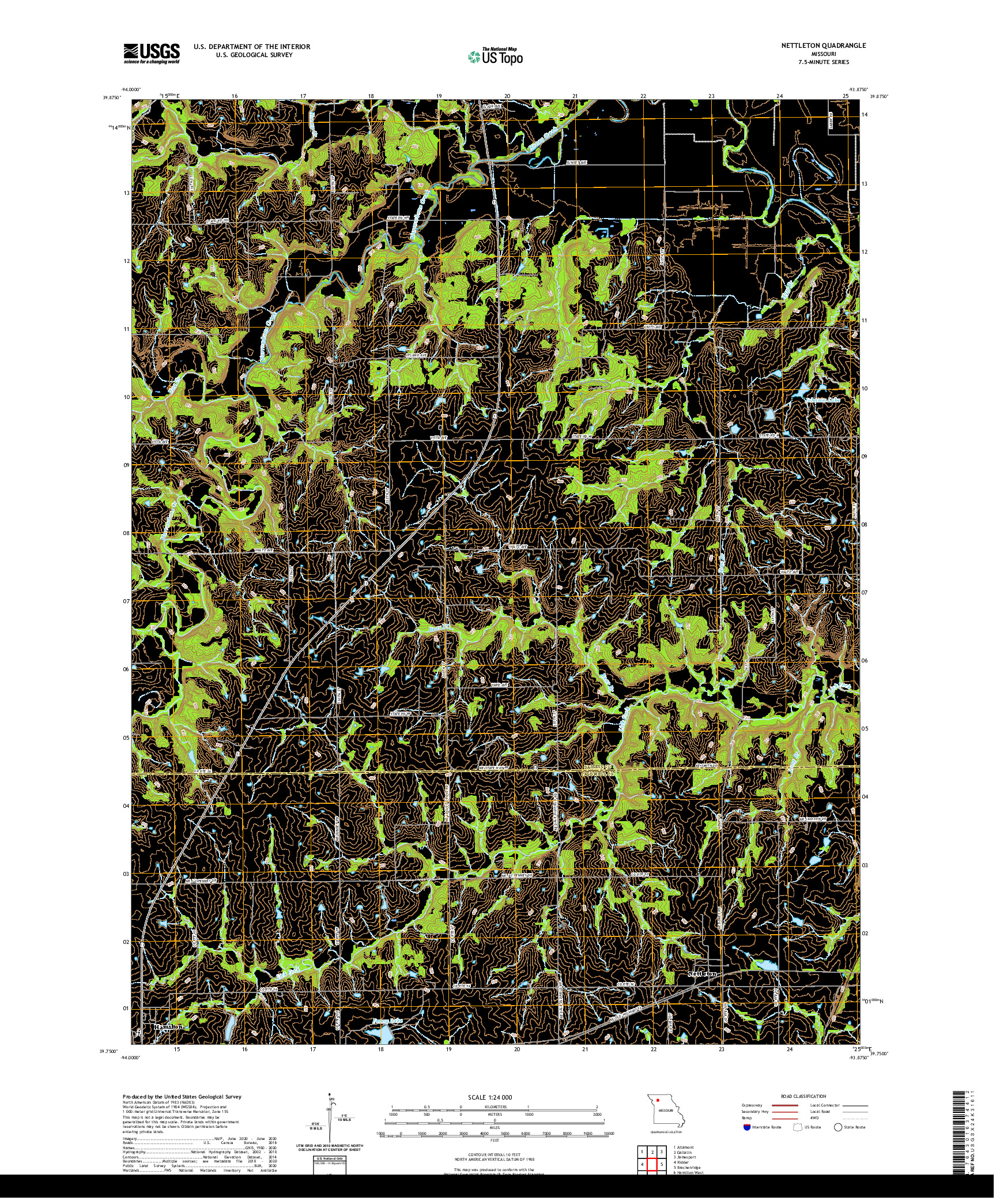 USGS US TOPO 7.5-MINUTE MAP FOR NETTLETON, MO 2021