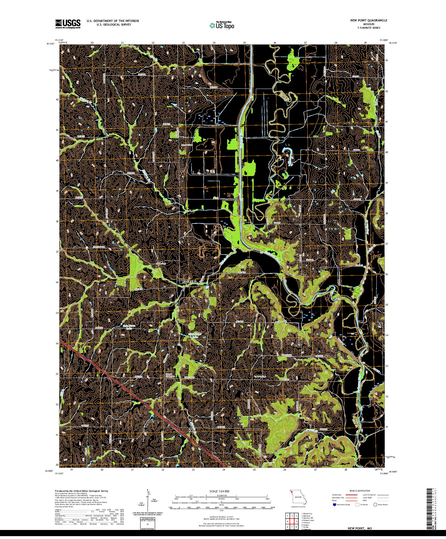 USGS US TOPO 7.5-MINUTE MAP FOR NEW POINT, MO 2021