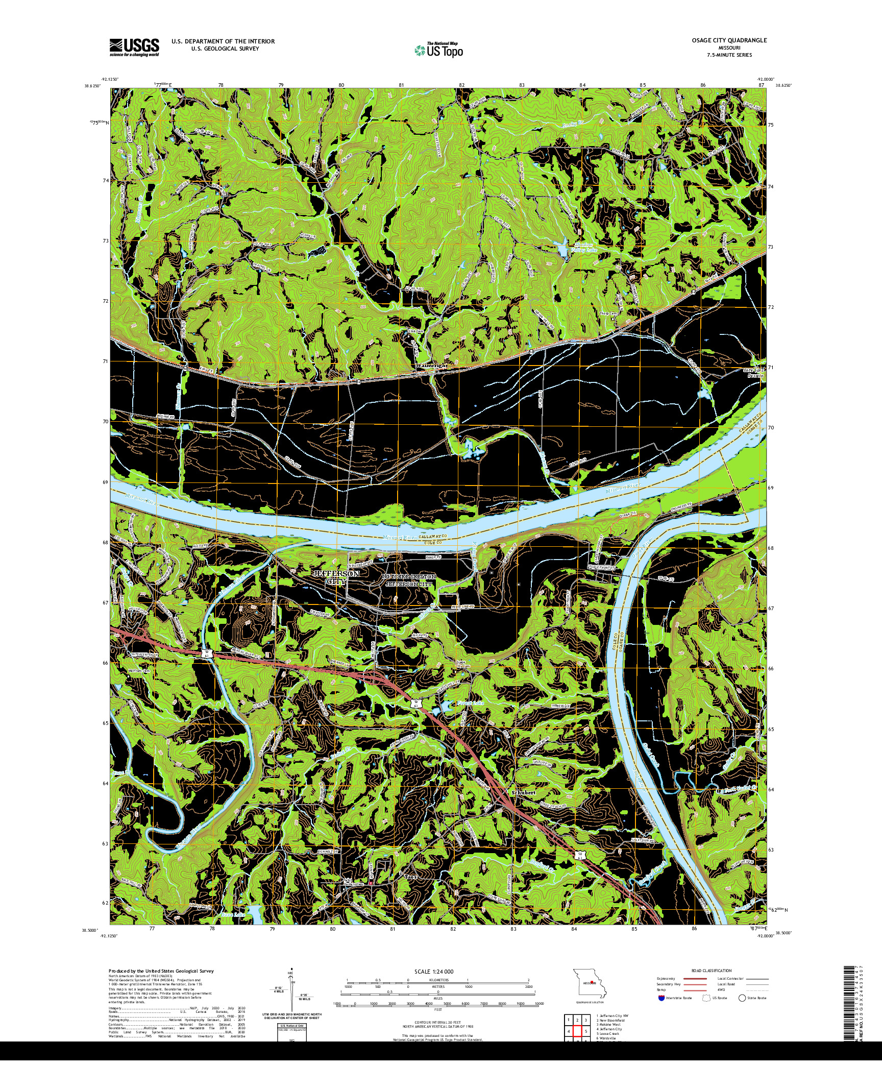 USGS US TOPO 7.5-MINUTE MAP FOR OSAGE CITY, MO 2021