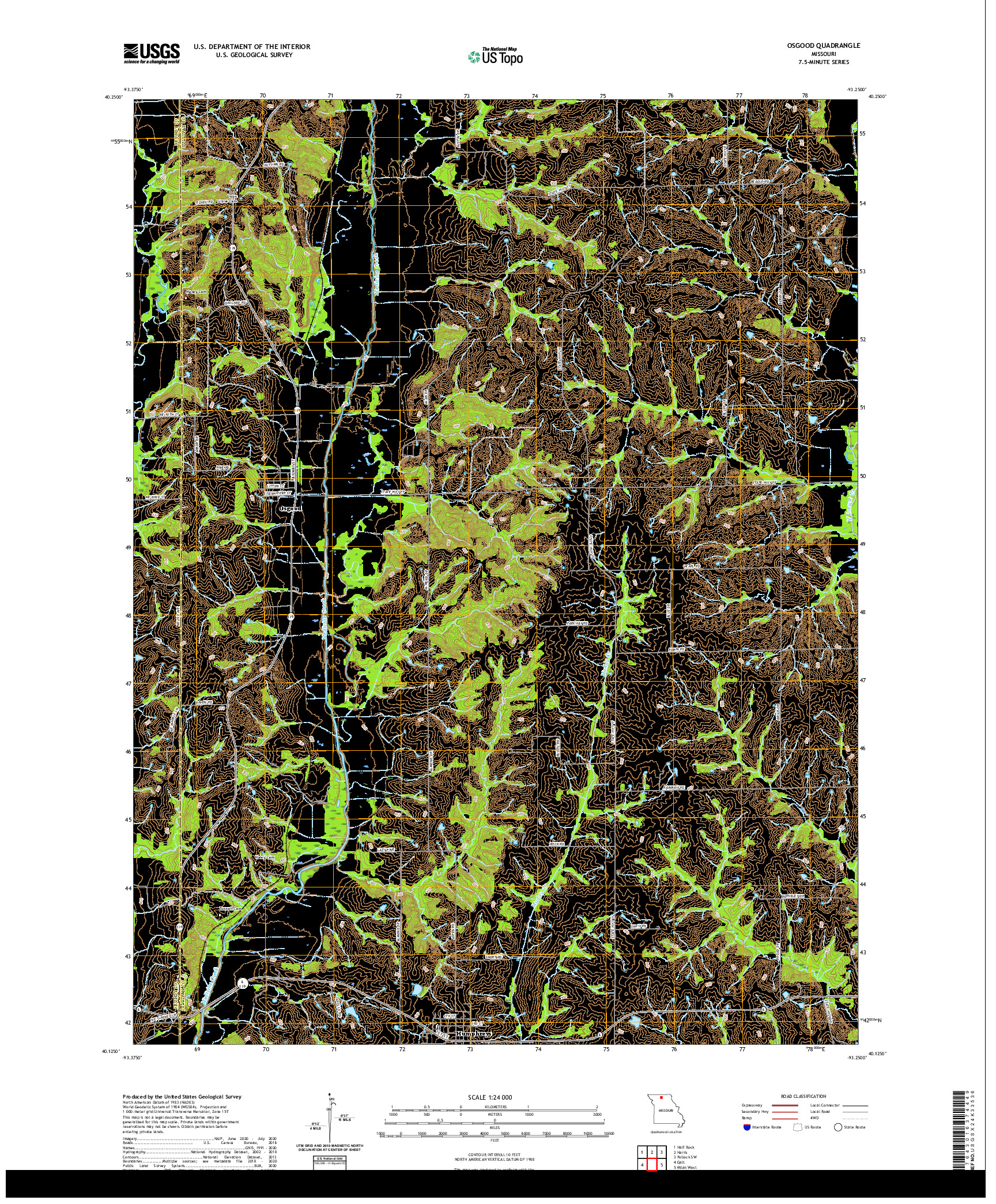 USGS US TOPO 7.5-MINUTE MAP FOR OSGOOD, MO 2021