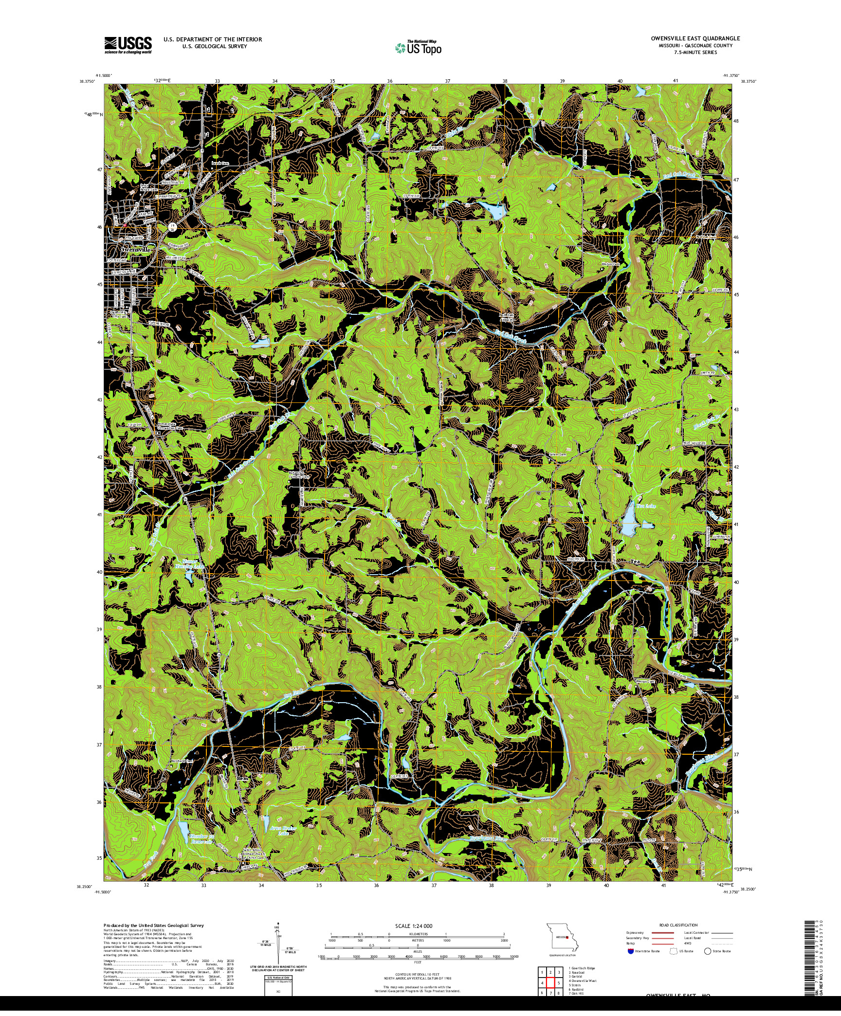 USGS US TOPO 7.5-MINUTE MAP FOR OWENSVILLE EAST, MO 2021