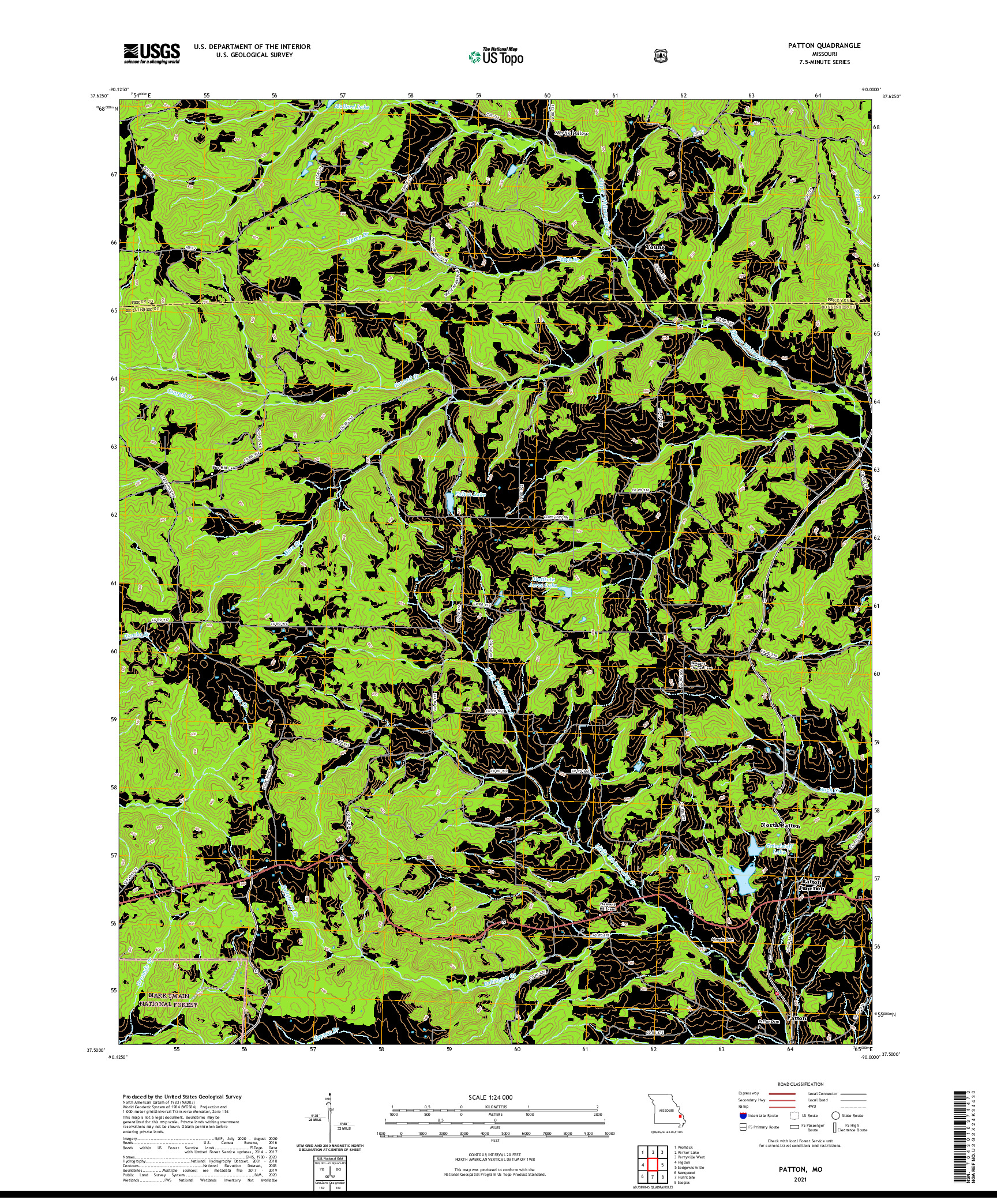 USGS US TOPO 7.5-MINUTE MAP FOR PATTON, MO 2021