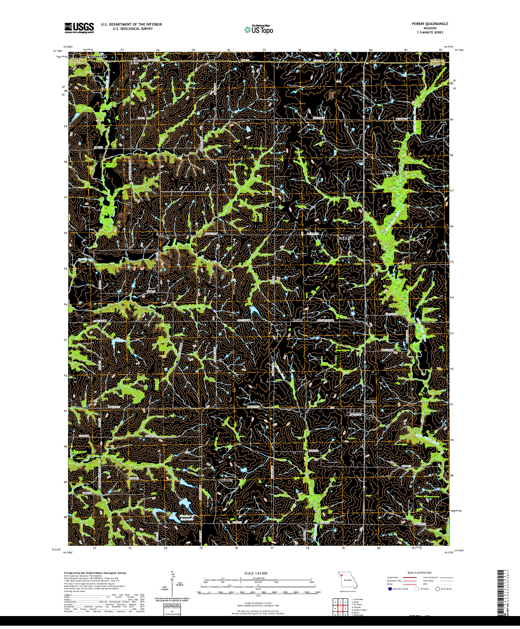 USGS US TOPO 7.5-MINUTE MAP FOR PERRIN, MO 2021