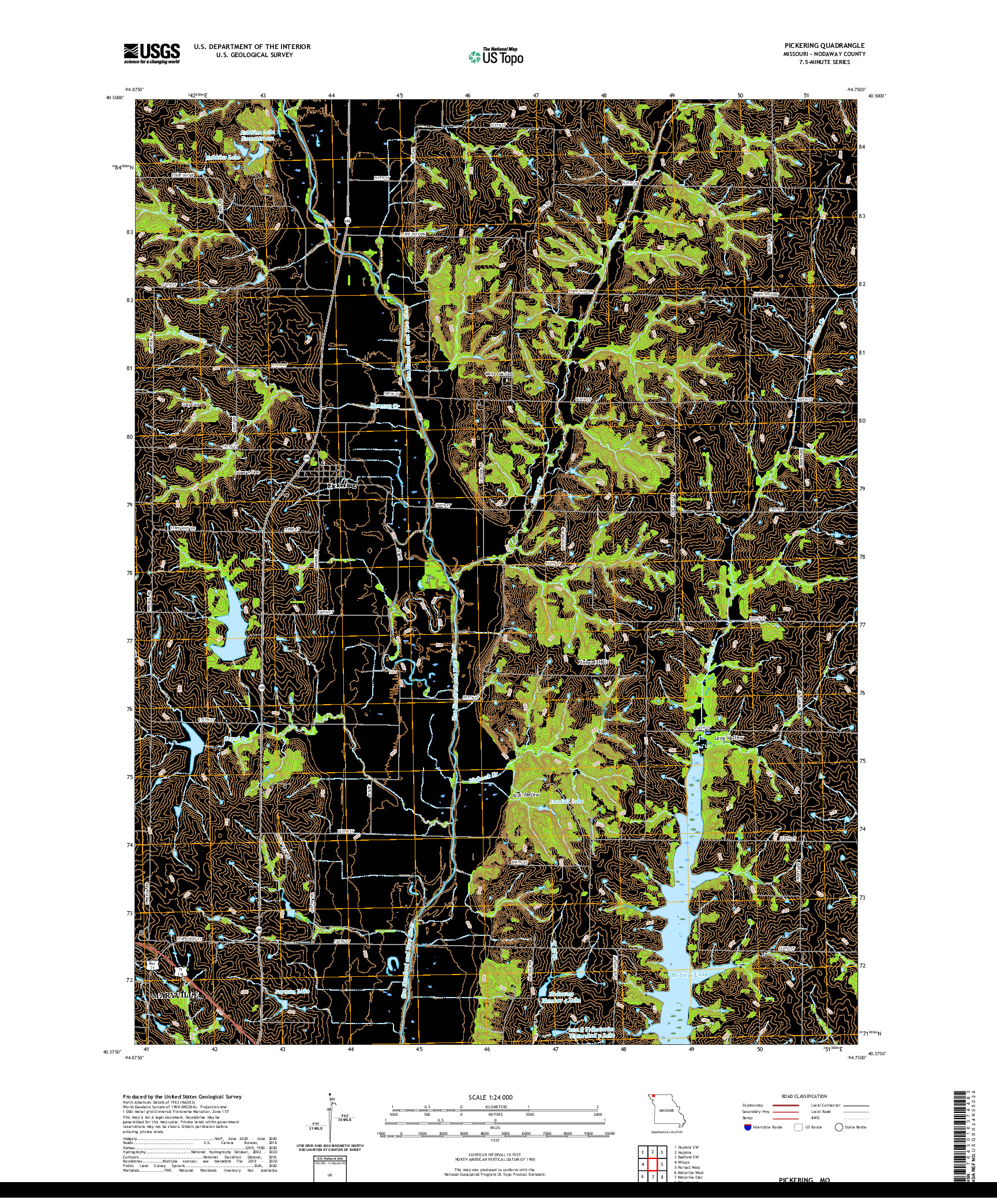 USGS US TOPO 7.5-MINUTE MAP FOR PICKERING, MO 2021