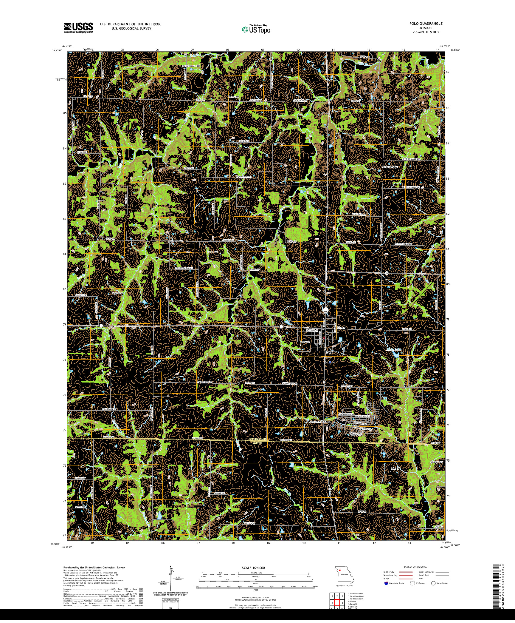 USGS US TOPO 7.5-MINUTE MAP FOR POLO, MO 2021