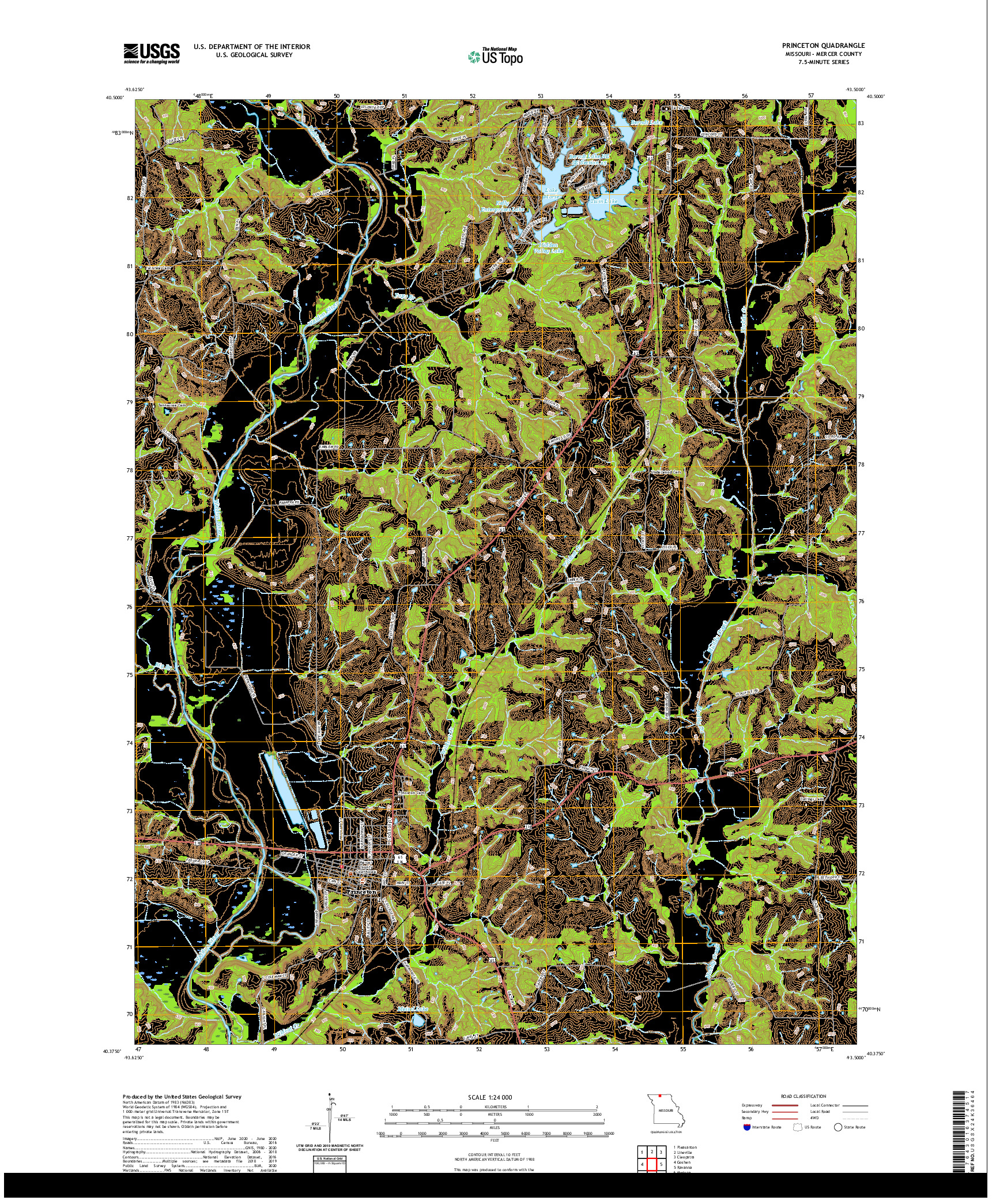 USGS US TOPO 7.5-MINUTE MAP FOR PRINCETON, MO 2021