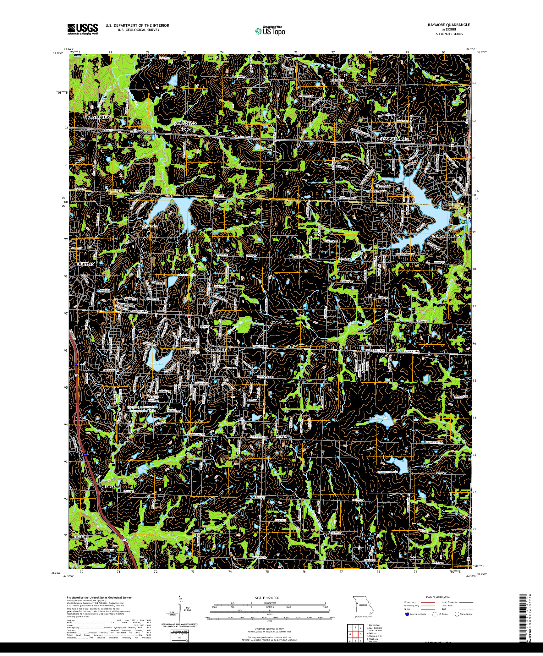 USGS US TOPO 7.5-MINUTE MAP FOR RAYMORE, MO 2021