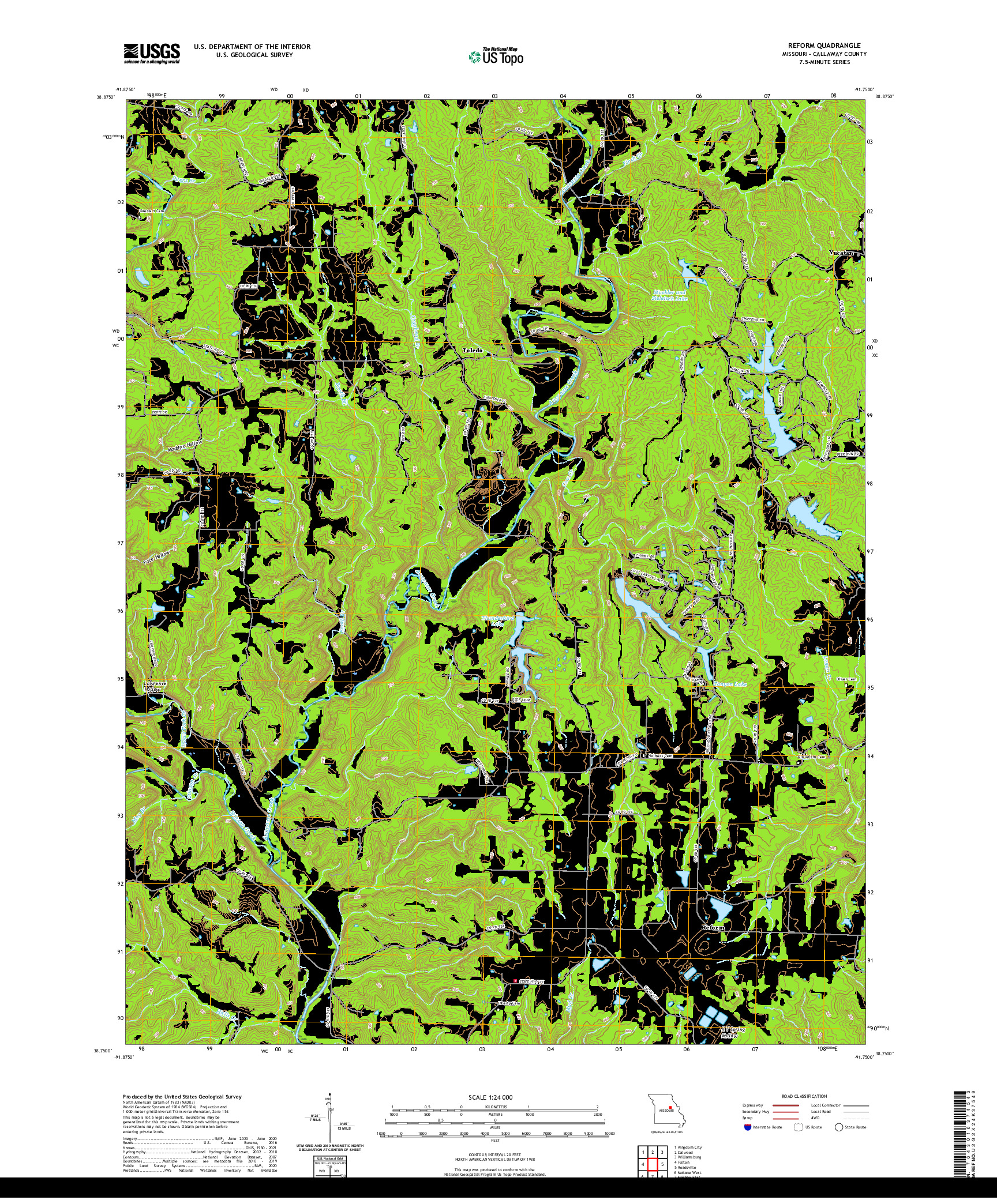 USGS US TOPO 7.5-MINUTE MAP FOR REFORM, MO 2021