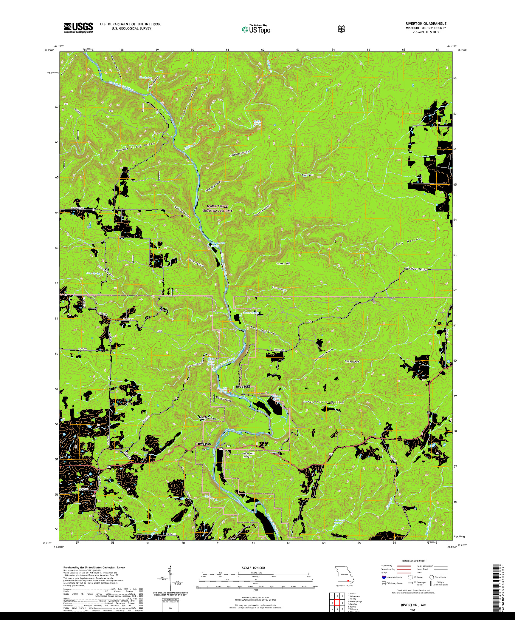 USGS US TOPO 7.5-MINUTE MAP FOR RIVERTON, MO 2021