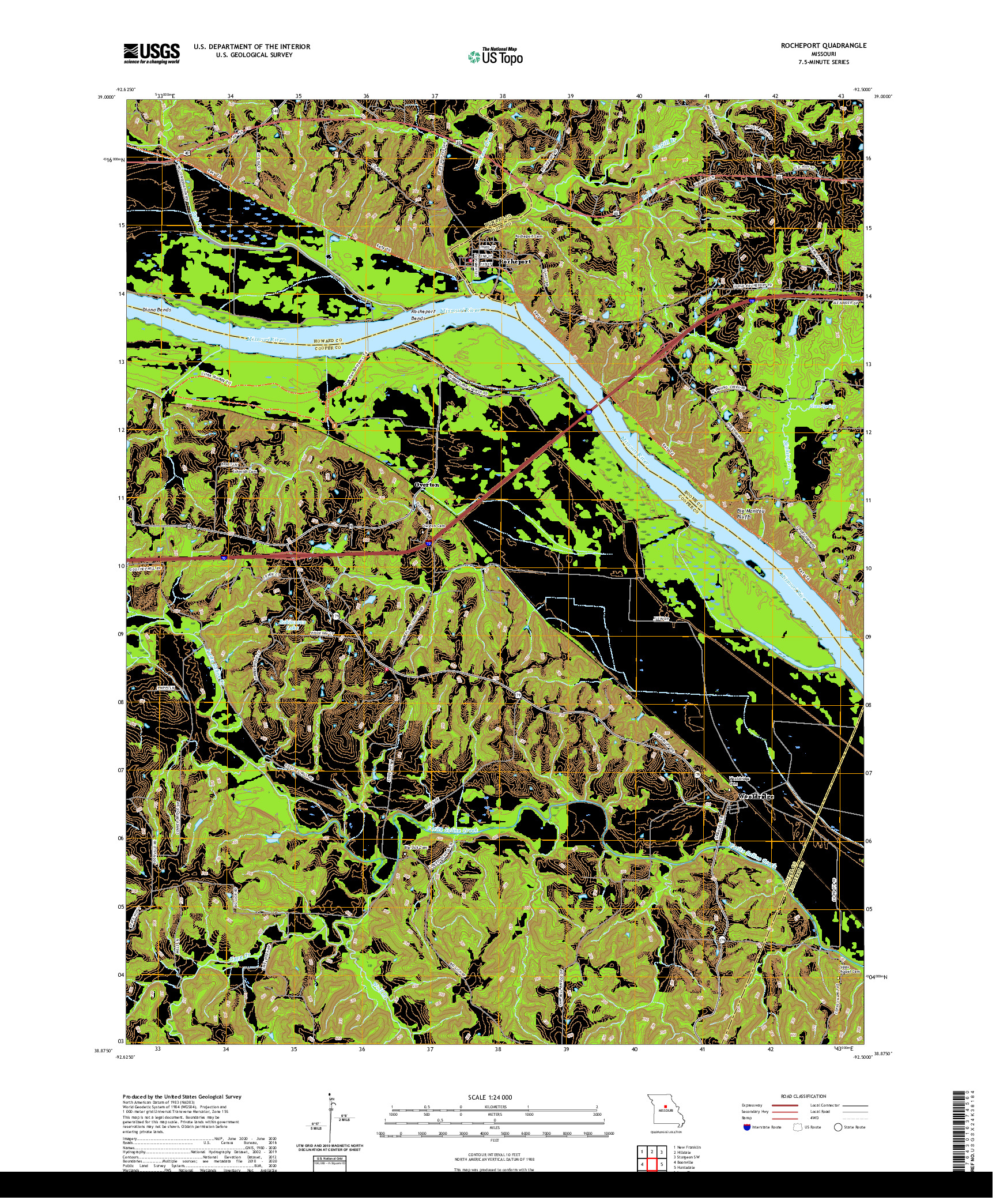 USGS US TOPO 7.5-MINUTE MAP FOR ROCHEPORT, MO 2021