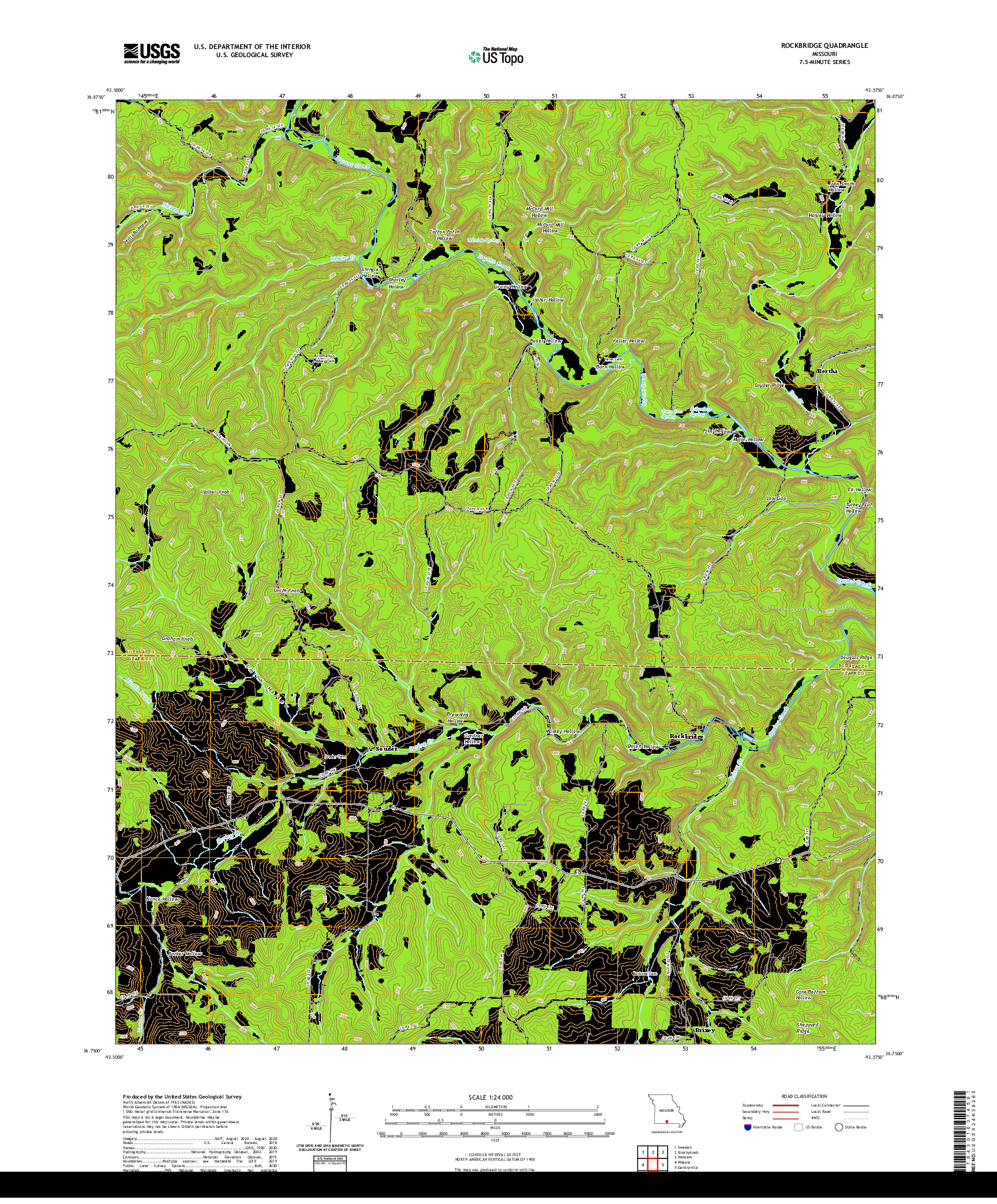 USGS US TOPO 7.5-MINUTE MAP FOR ROCKBRIDGE, MO 2021
