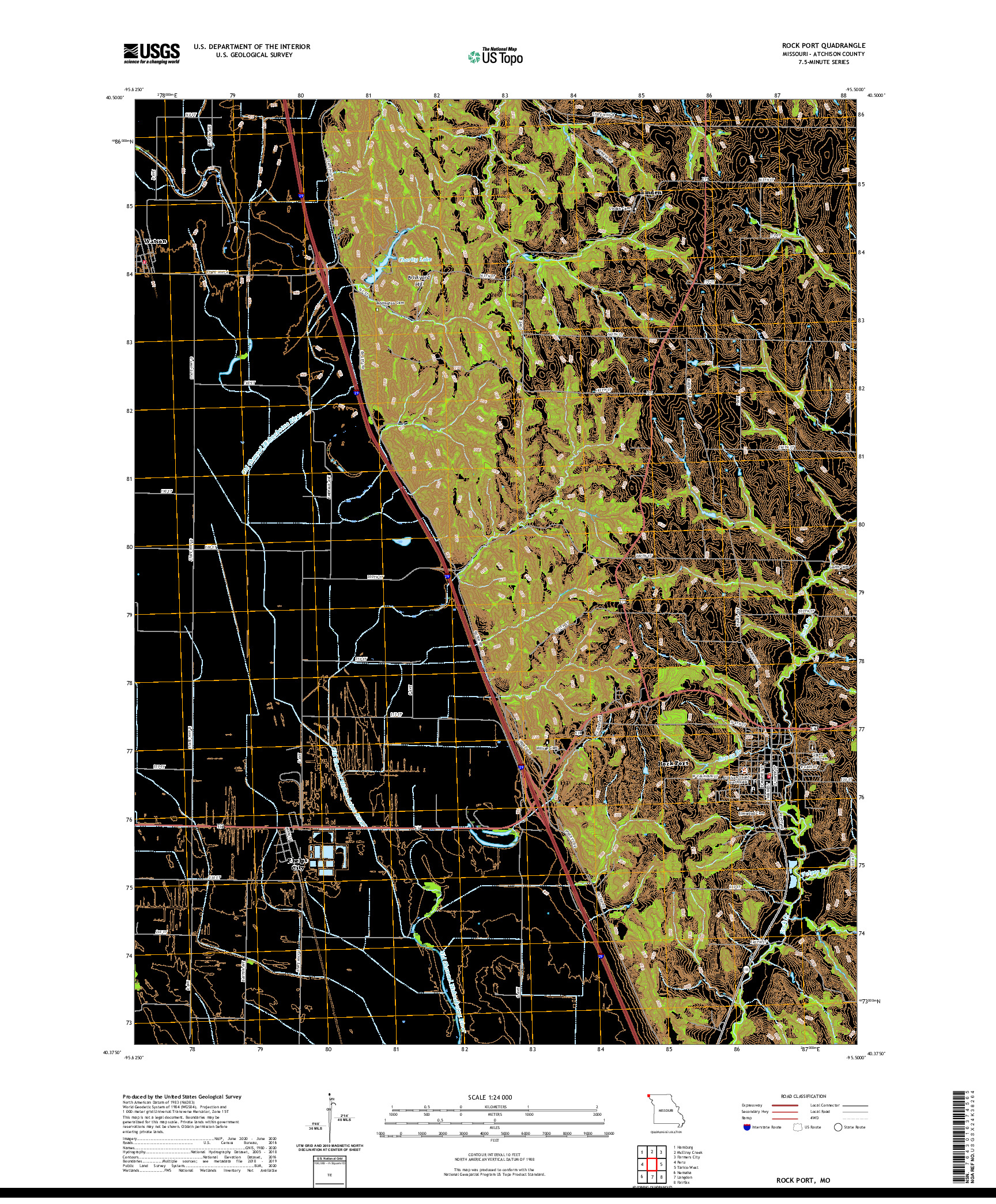 USGS US TOPO 7.5-MINUTE MAP FOR ROCK PORT, MO 2021